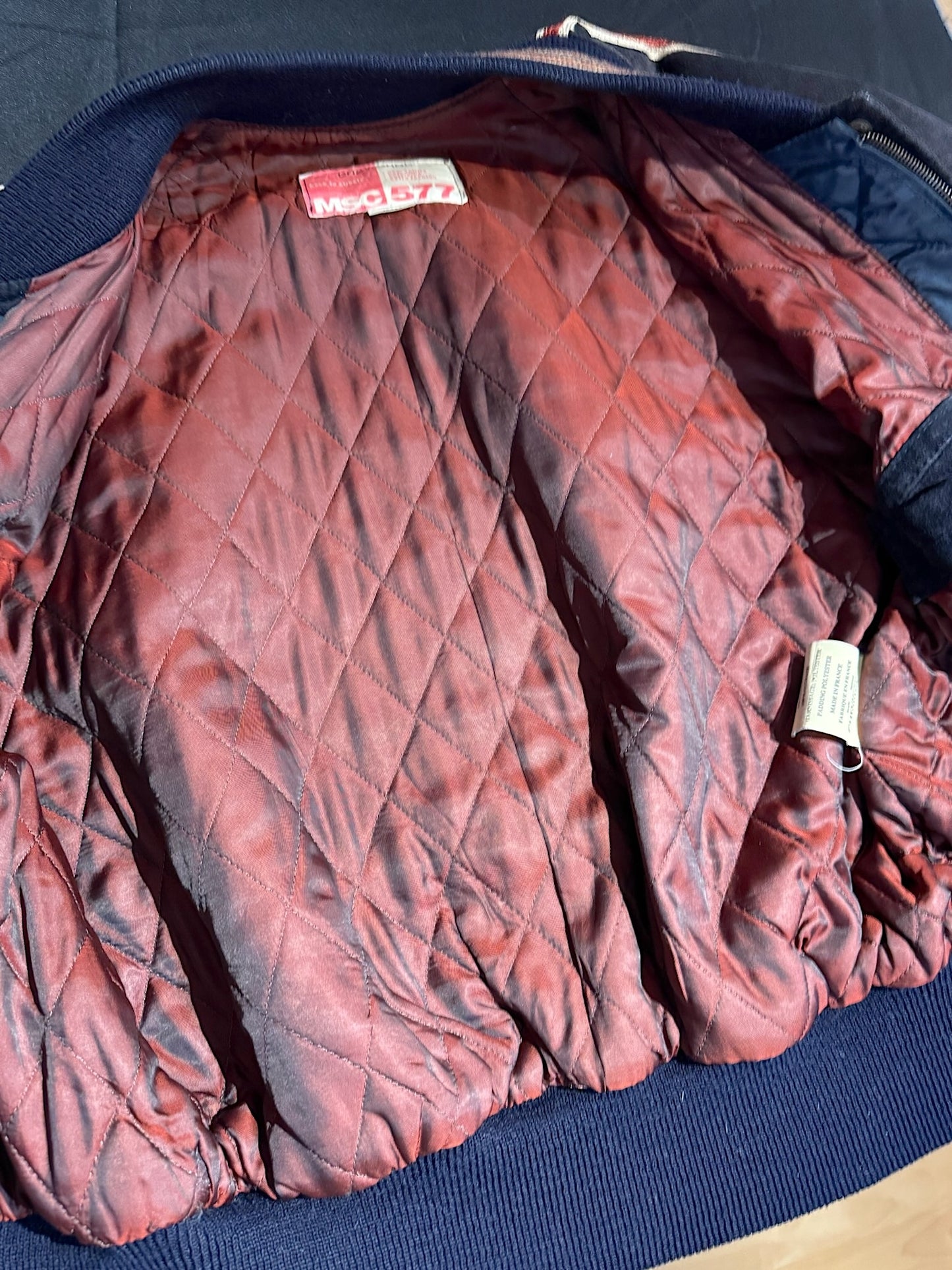 VINTAGE CHEVIGNON "COLTS" FOOTBALL LEATHER JACKET SZ: L