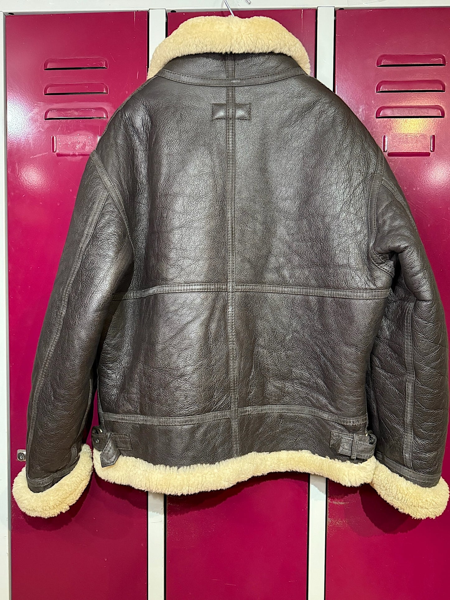 VINTAGE NAF NAF SHEARLING BOMBARDIER SHEEPSKIN JACKET SZ: T.1 = M