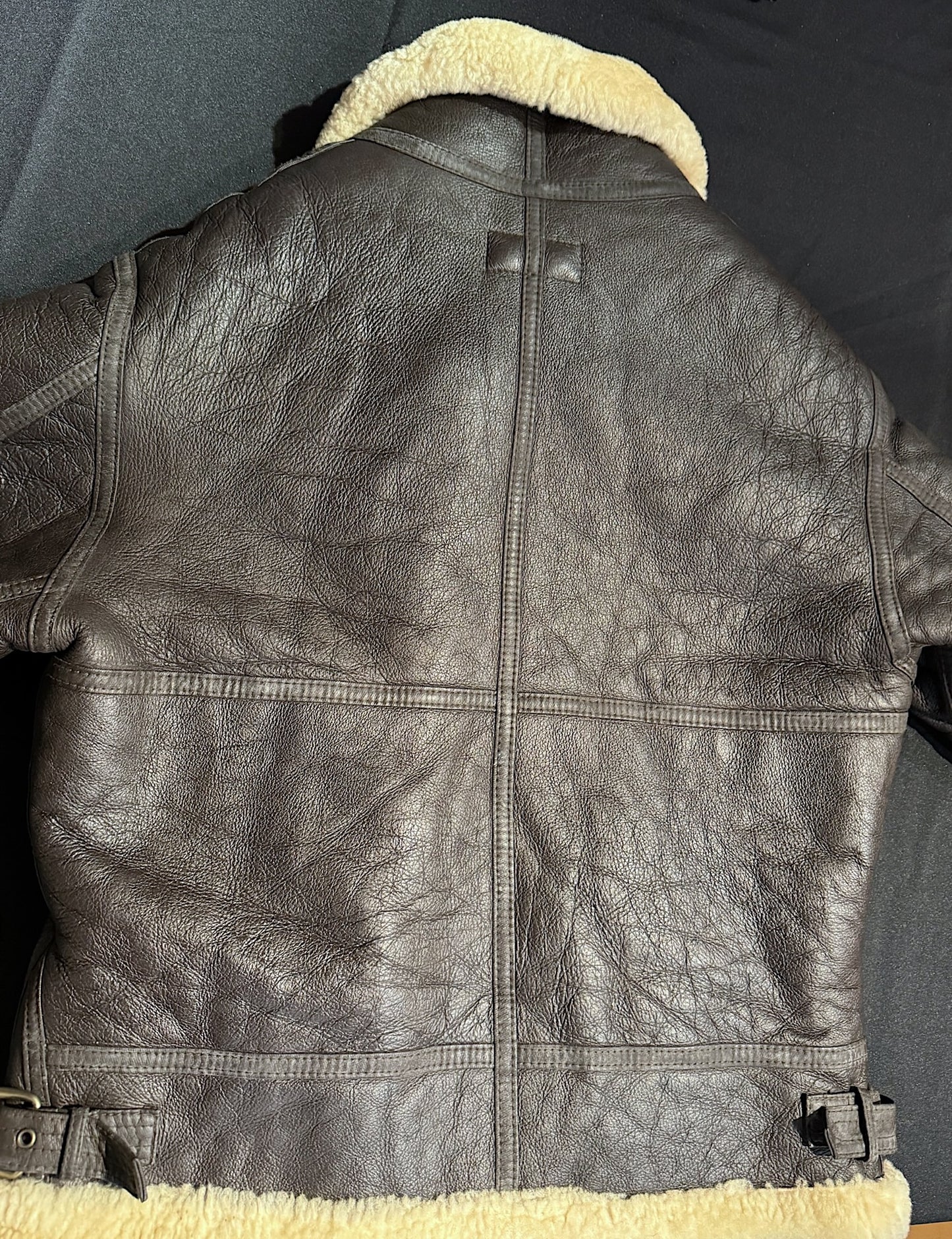 VINTAGE NAF NAF SHEARLING BOMBARDIER SHEEPSKIN JACKET SZ: T.1 = M