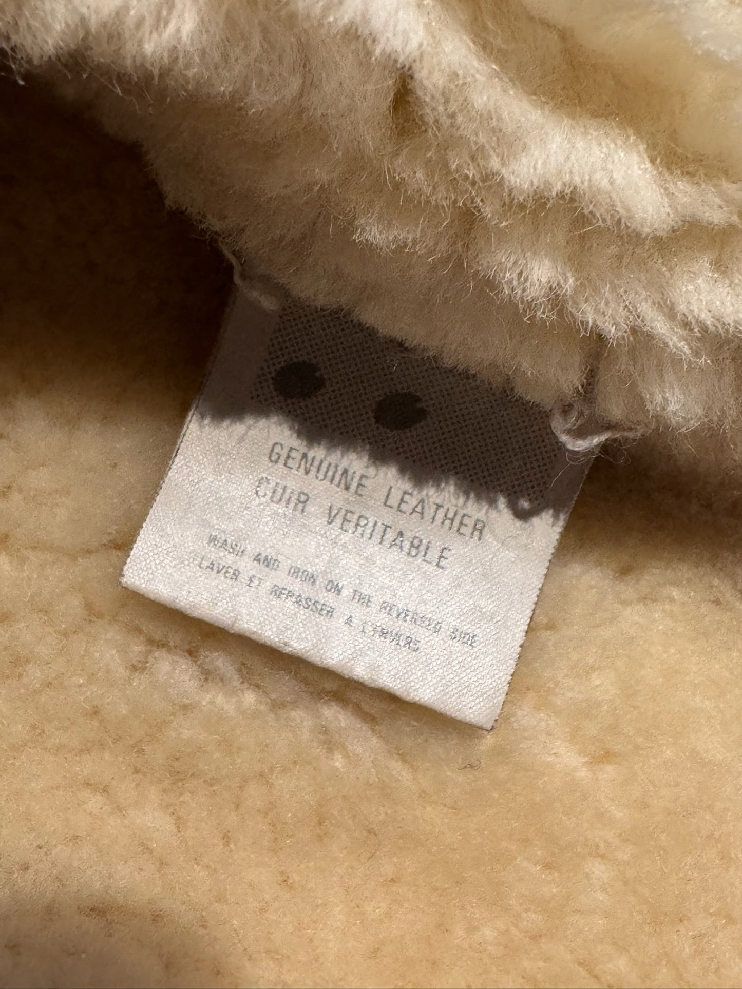 VINTAGE NAF NAF SHEARLING BOMBARDIER SHEEPSKIN JACKET SZ: T.1 = M