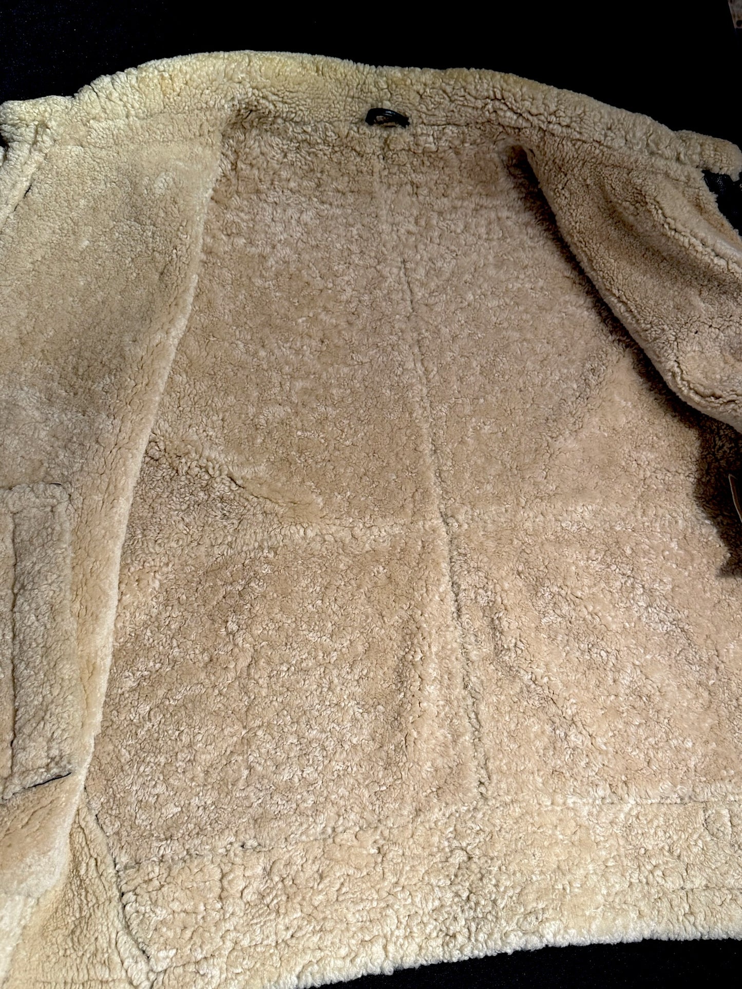 VINTAGE ORIGINAL SHEARLING BOMBARDIER SHEEPSKIN JACKET SZ: 3/M