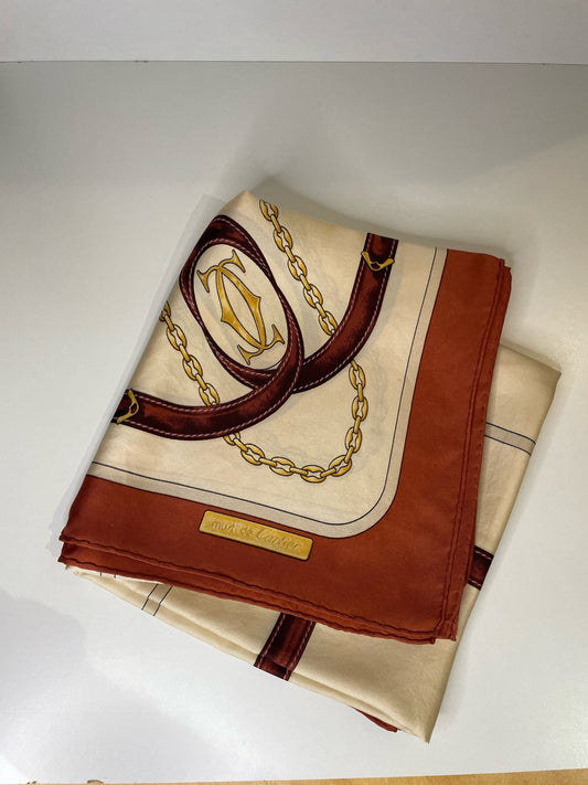 VINTAGE CARTIER "MUST DE CARTIER" EQUESTRIAN SCARF