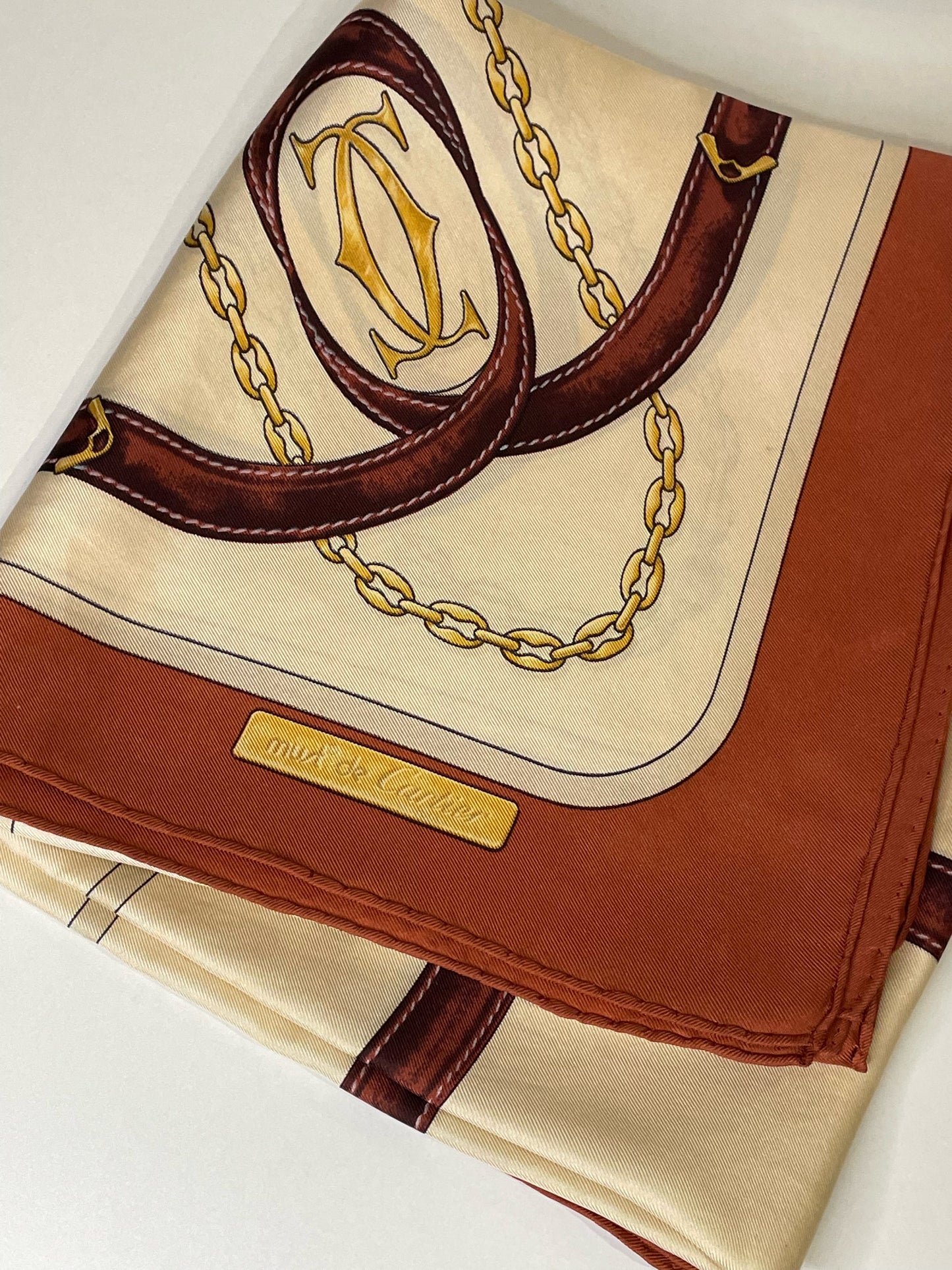 VINTAGE CARTIER "MUST DE CARTIER" EQUESTRIAN SCARF