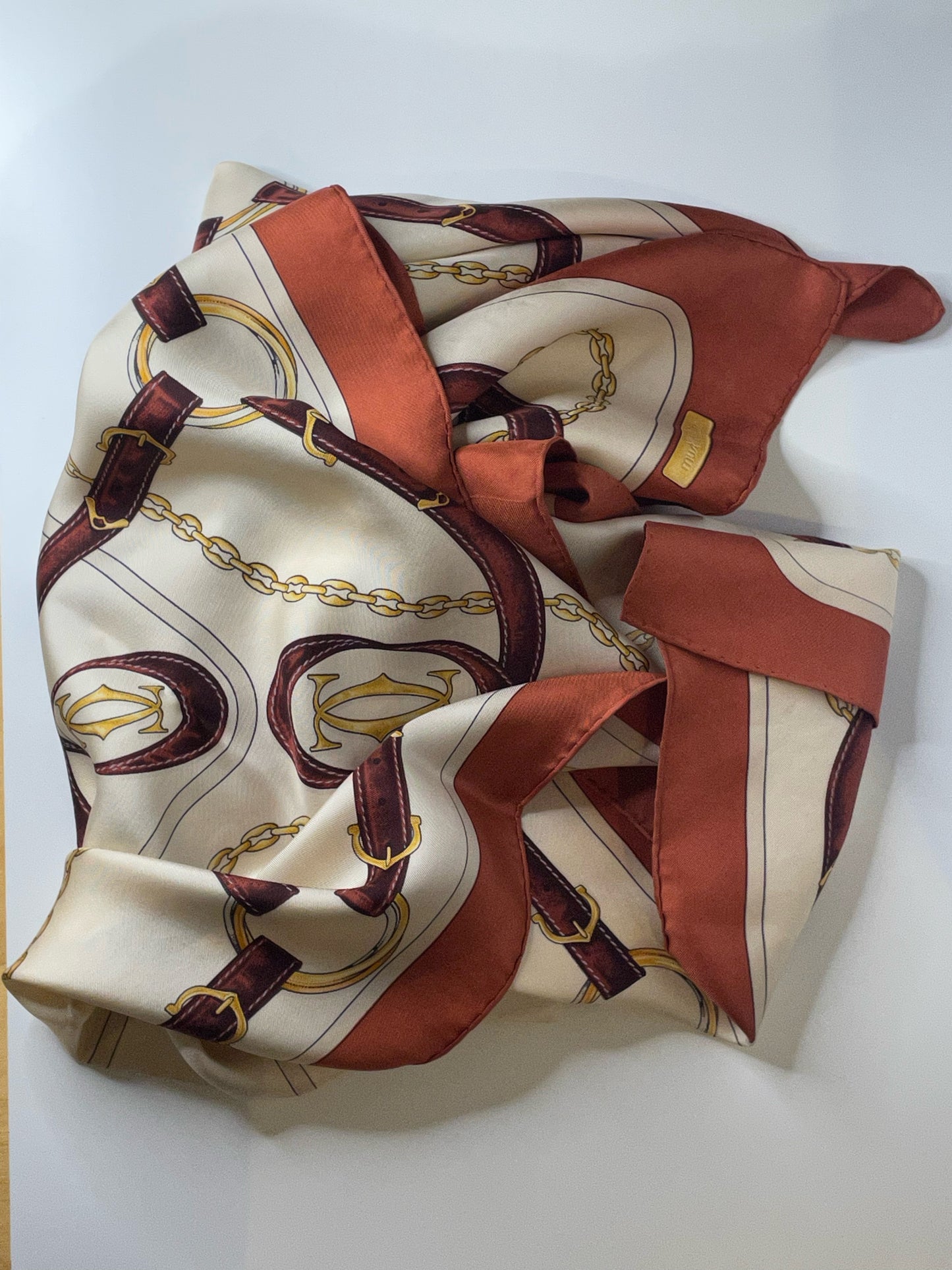 VINTAGE CARTIER "MUST DE CARTIER" EQUESTRIAN SCARF