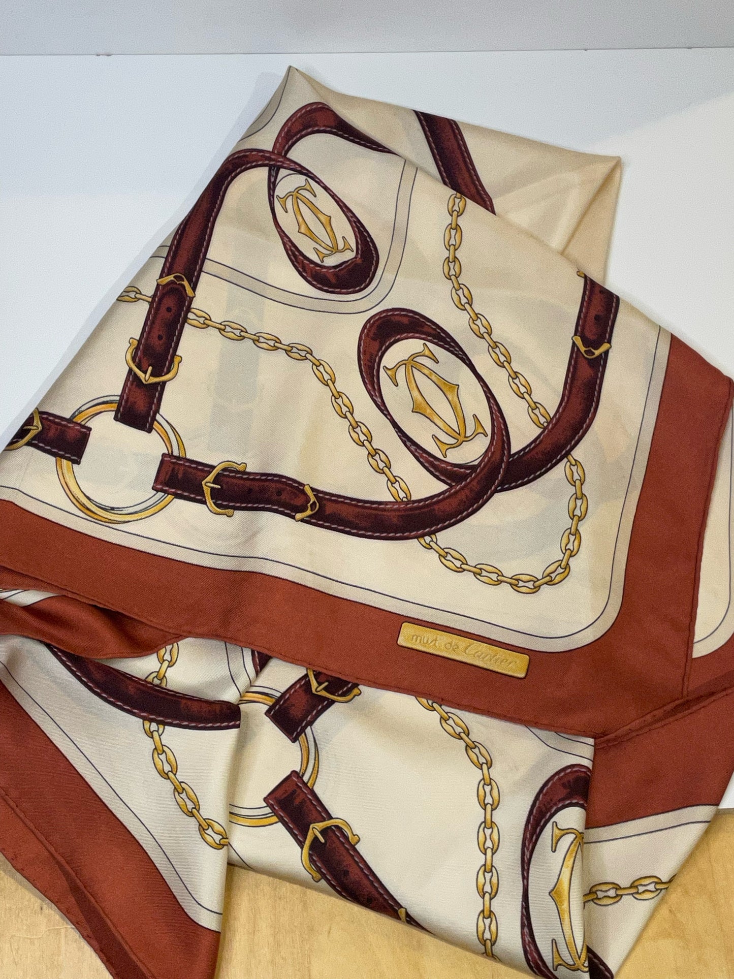 VINTAGE CARTIER "MUST DE CARTIER" EQUESTRIAN SCARF