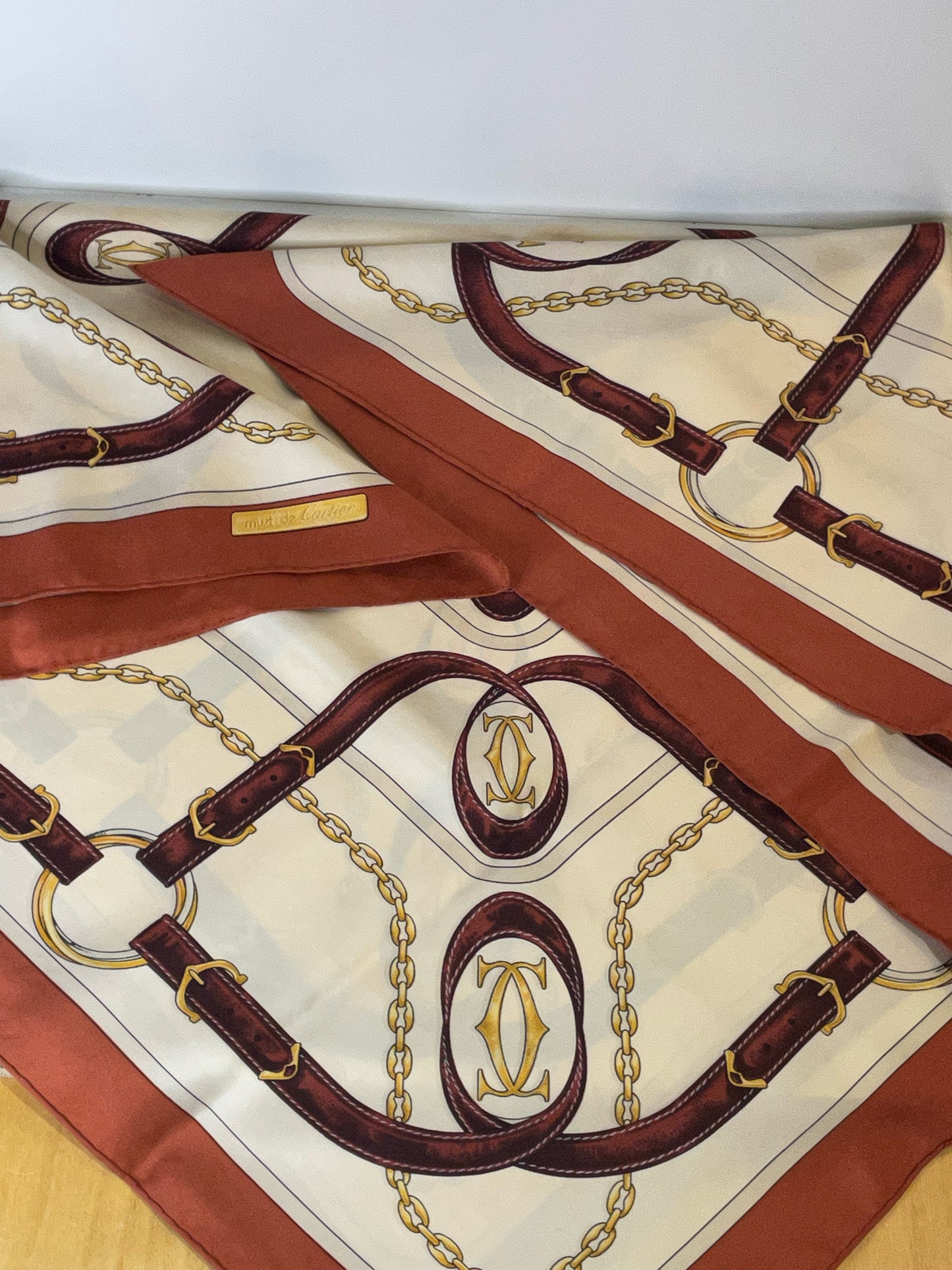 VINTAGE CARTIER "MUST DE CARTIER" EQUESTRIAN SCARF
