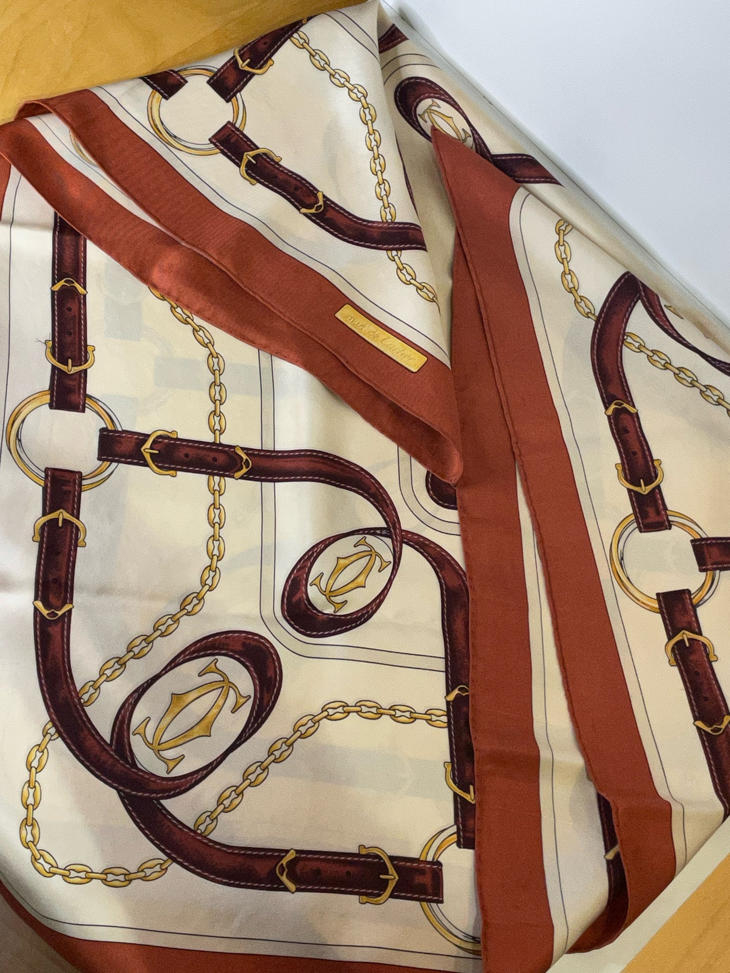 VINTAGE CARTIER "MUST DE CARTIER" EQUESTRIAN SCARF