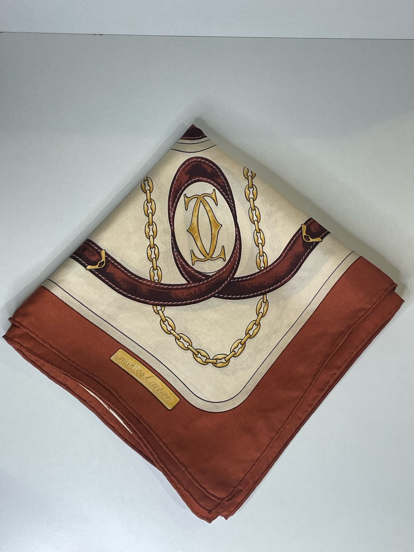 VINTAGE CARTIER "MUST DE CARTIER" EQUESTRIAN SCARF