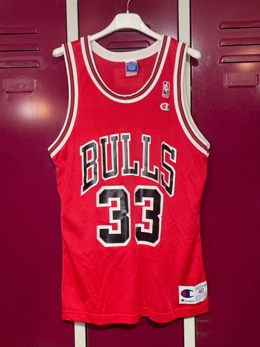 VINTAGE 90s CHAMPION CHICAGO BULLS "PIPPEN" NBA JERSEY  SZ: 40 = M