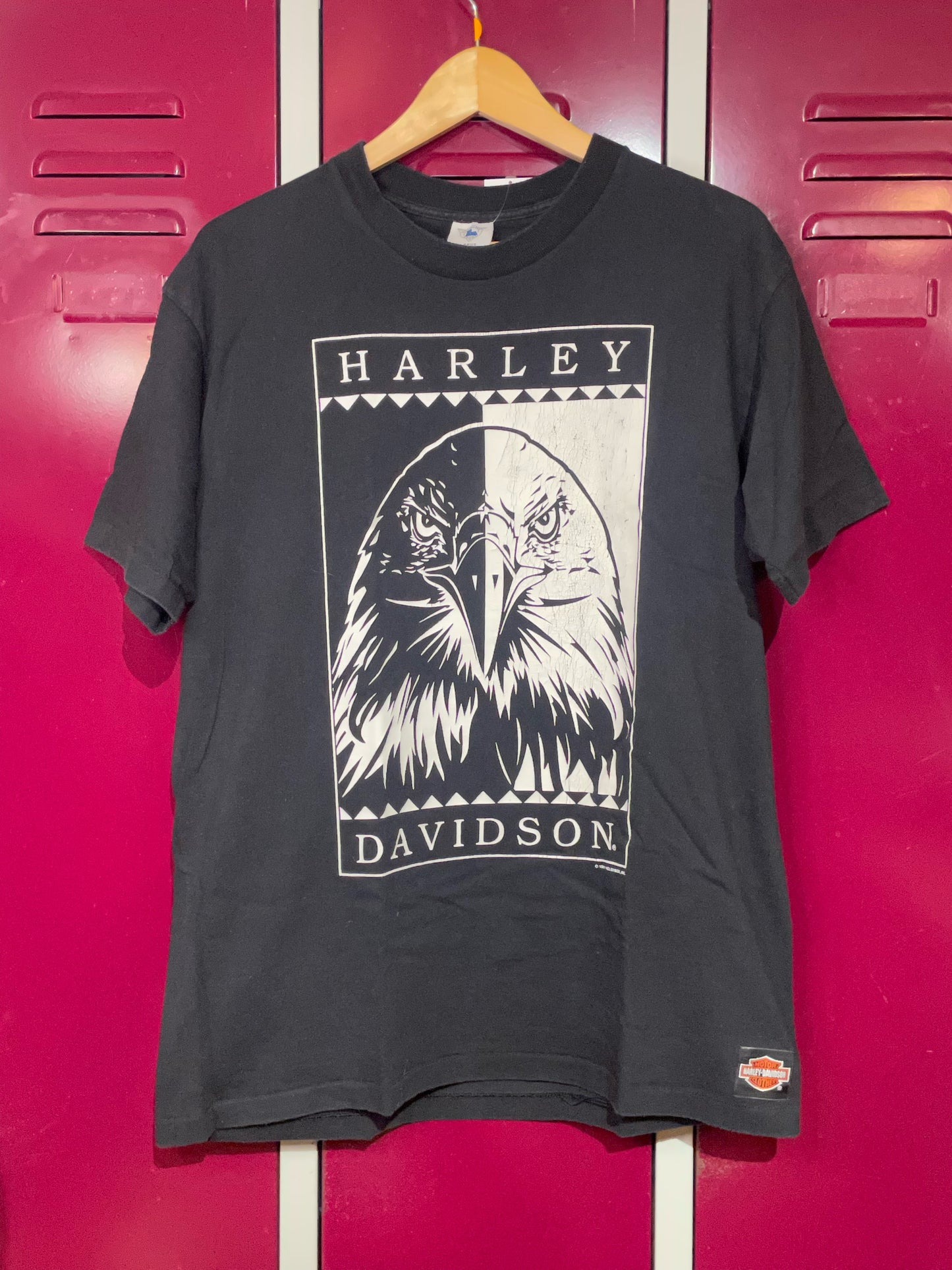 VINTAGE 1991 BALD EAGLE HARLEY DAVIDSON MOTOR CYCLES T-SHIRT  SZ: L