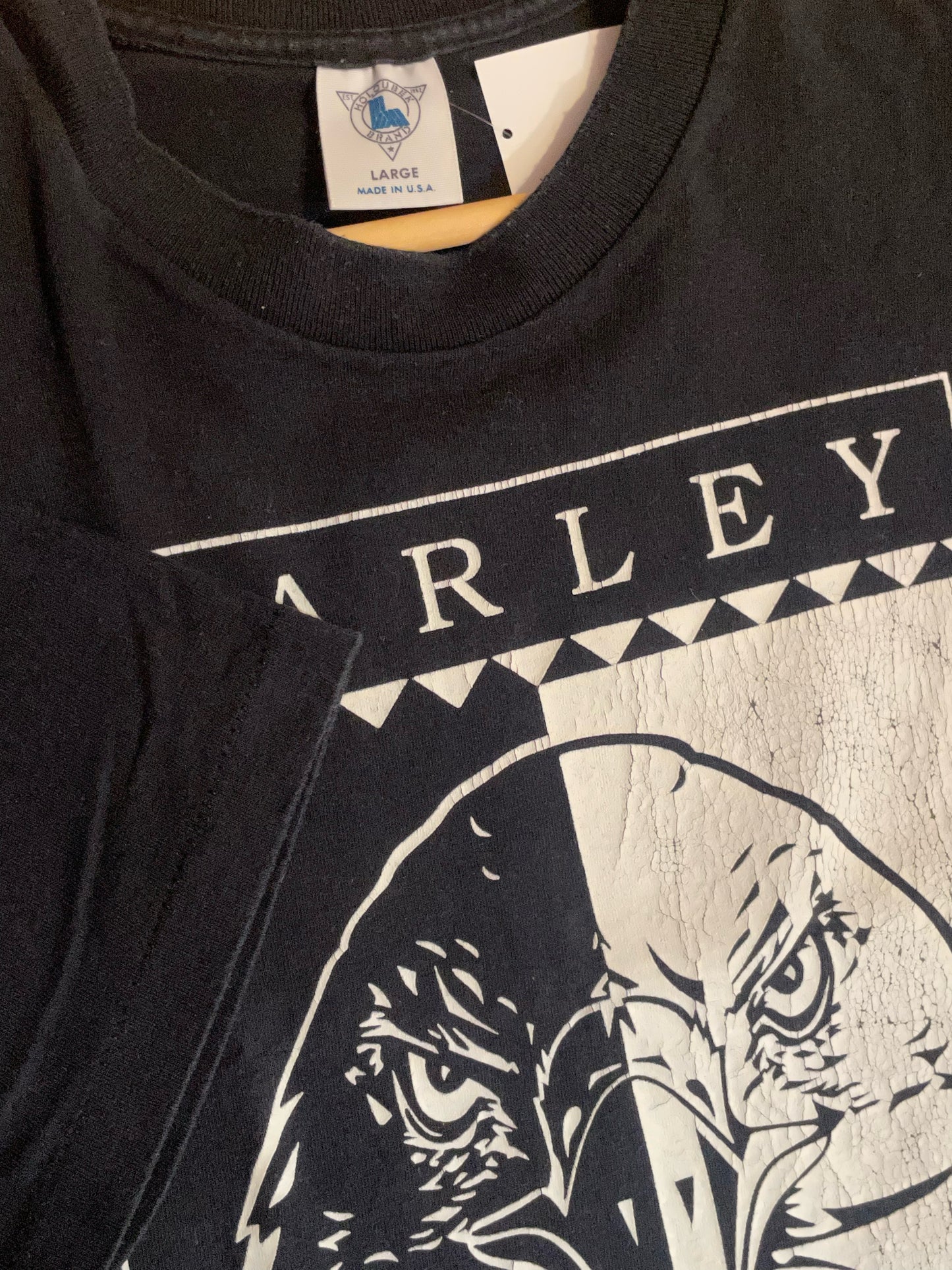 VINTAGE 1991 BALD EAGLE HARLEY DAVIDSON MOTOR CYCLES T-SHIRT  SZ: L