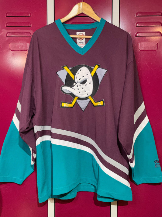 VINTAGE 90s CAMPRI ANAHEIM MIGHTY DUCKS "22" NHL HOCKEY JERSEY SZ: L