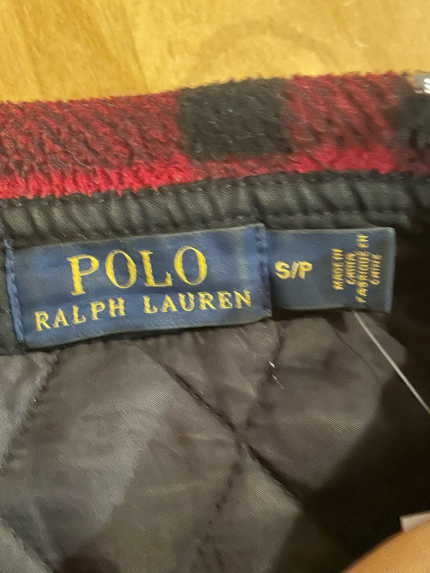 POLO RALPH LAUREN CHECK RED PLAID FLEECE SHIRT JACKET SZ: S