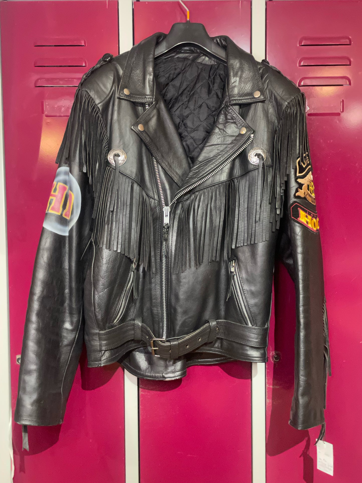 VINTAGE 90s HARLEY DAVIDSON "HERITAGE SOFTAIL" FRINGE LEATHER JACKET SZ: XL