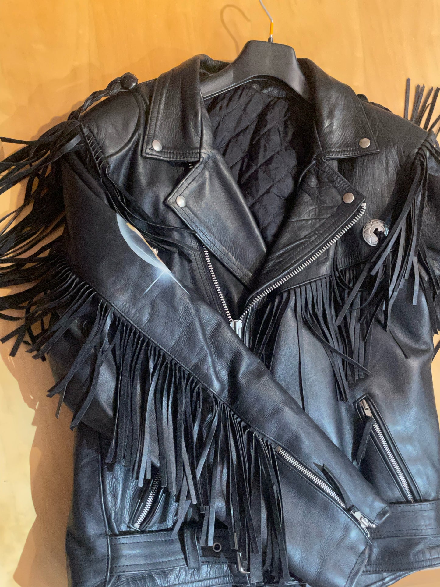 VINTAGE 90s HARLEY DAVIDSON "HERITAGE SOFTAIL" FRINGE LEATHER JACKET SZ: XL