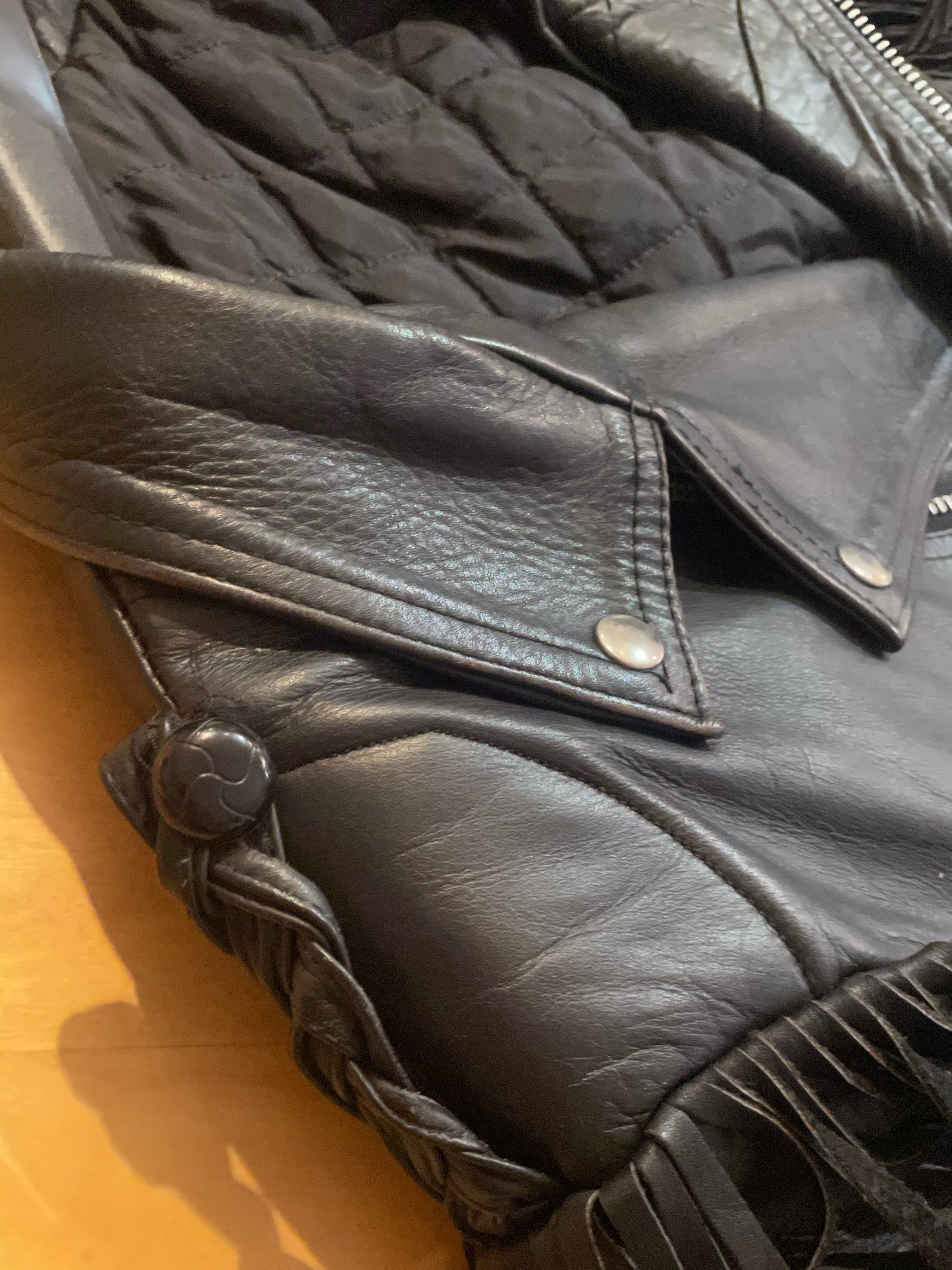 VINTAGE 90s HARLEY DAVIDSON "HERITAGE SOFTAIL" FRINGE LEATHER JACKET SZ: XL