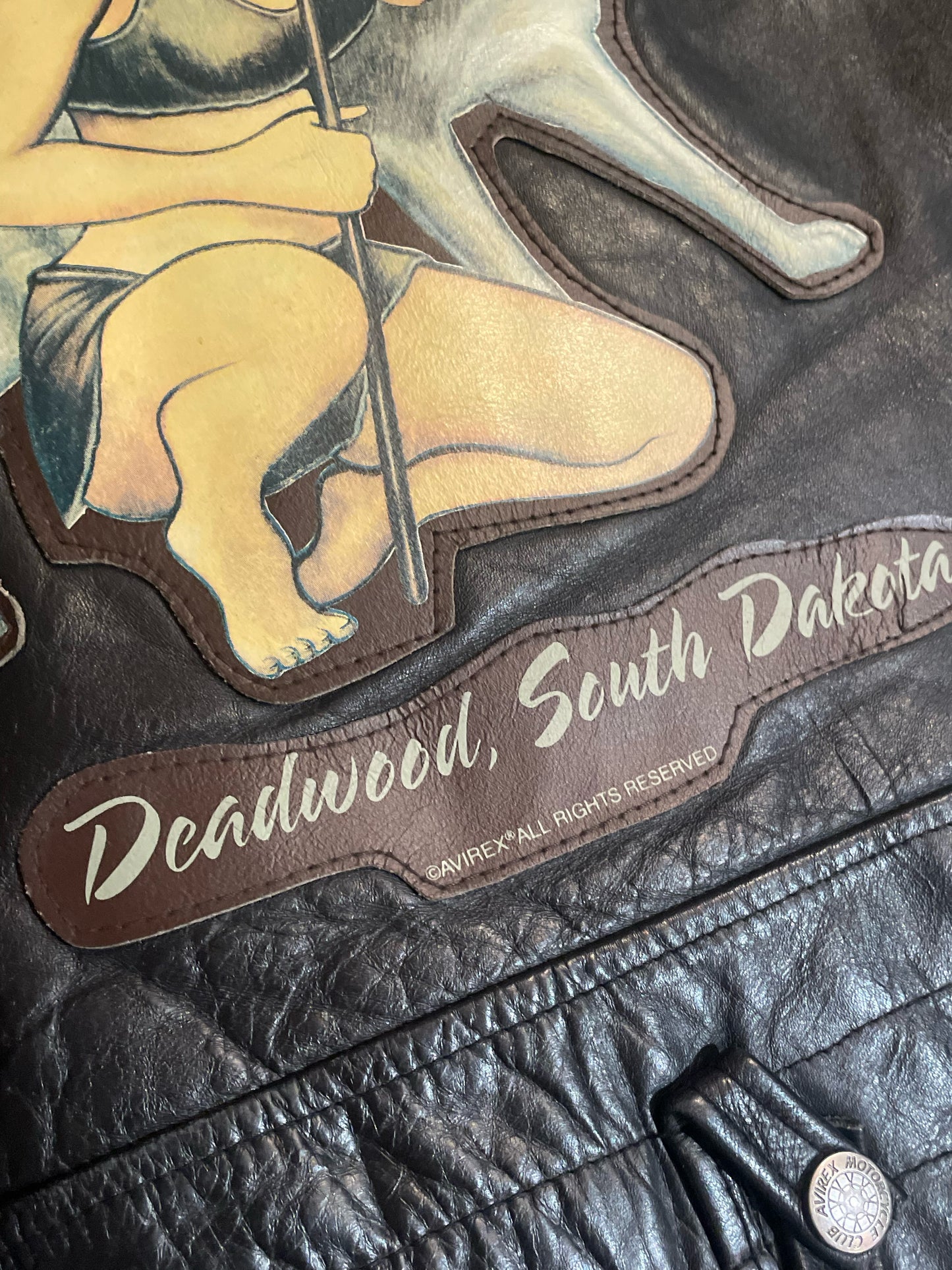 VINTAGE AVIREX "HOWLING WOLF" BIKER LEATHER JACKET SZ: XXL