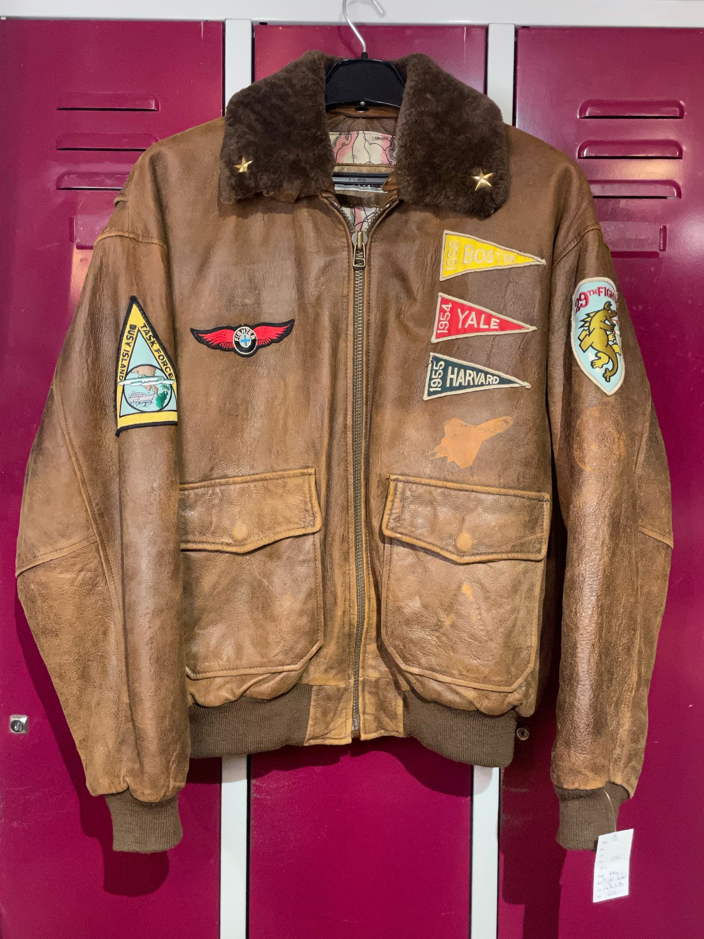 VINTAGE DETTO FATTO LEATHER FLIGHT JACKET SZ: XXL