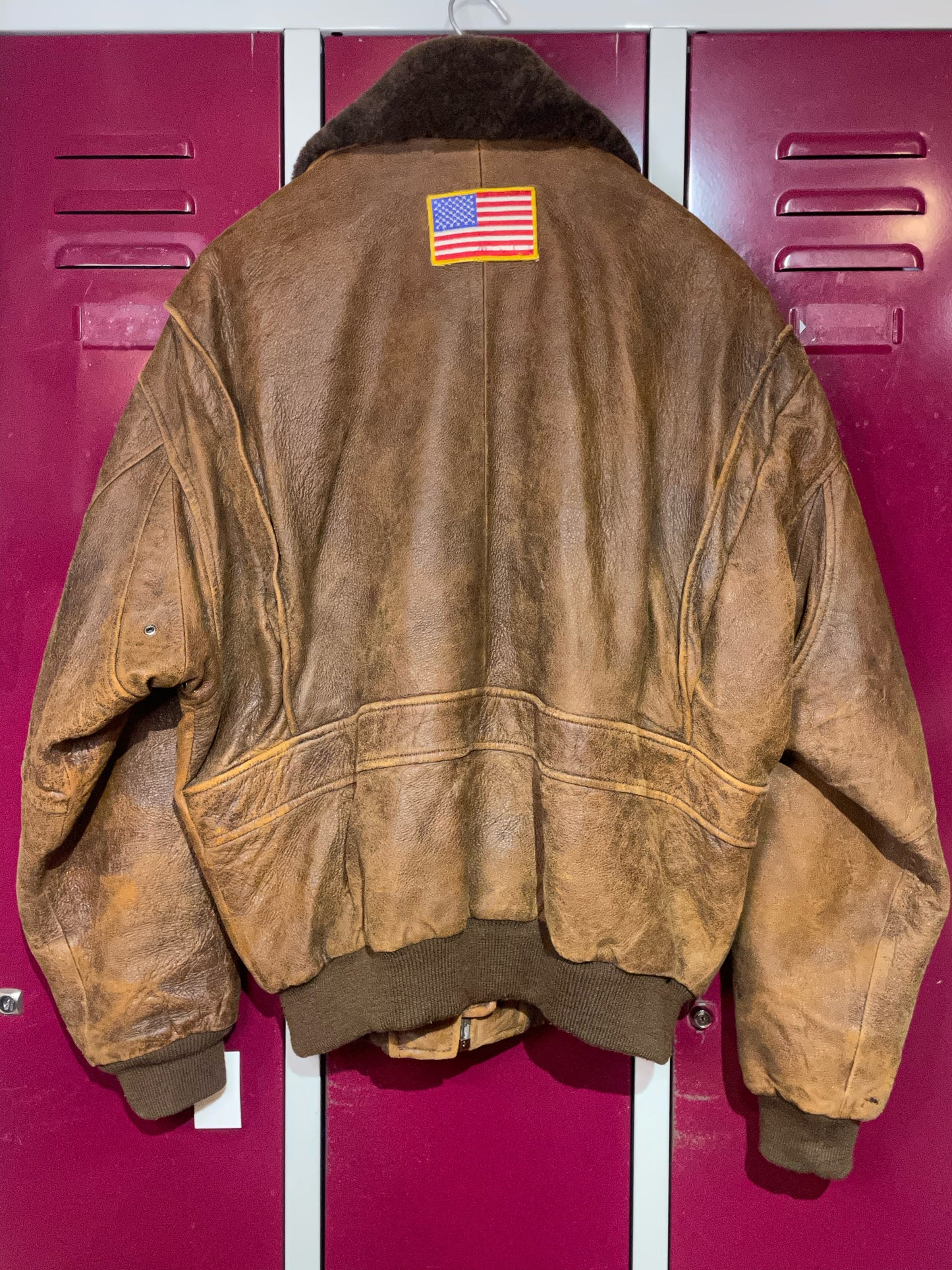 VINTAGE DETTO FATTO LEATHER FLIGHT JACKET SZ: XXL