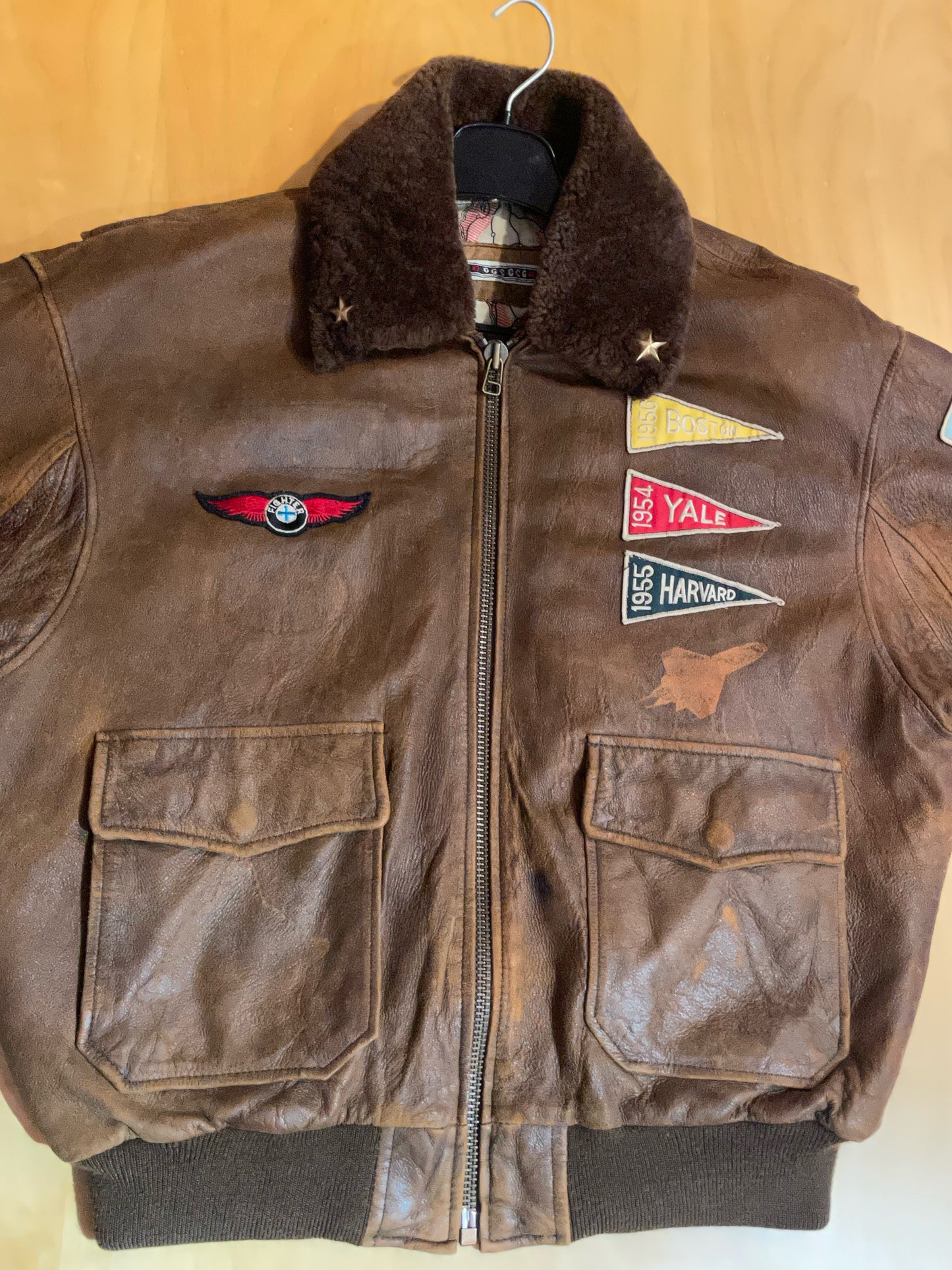 VINTAGE DETTO FATTO LEATHER FLIGHT JACKET SZ: XXL