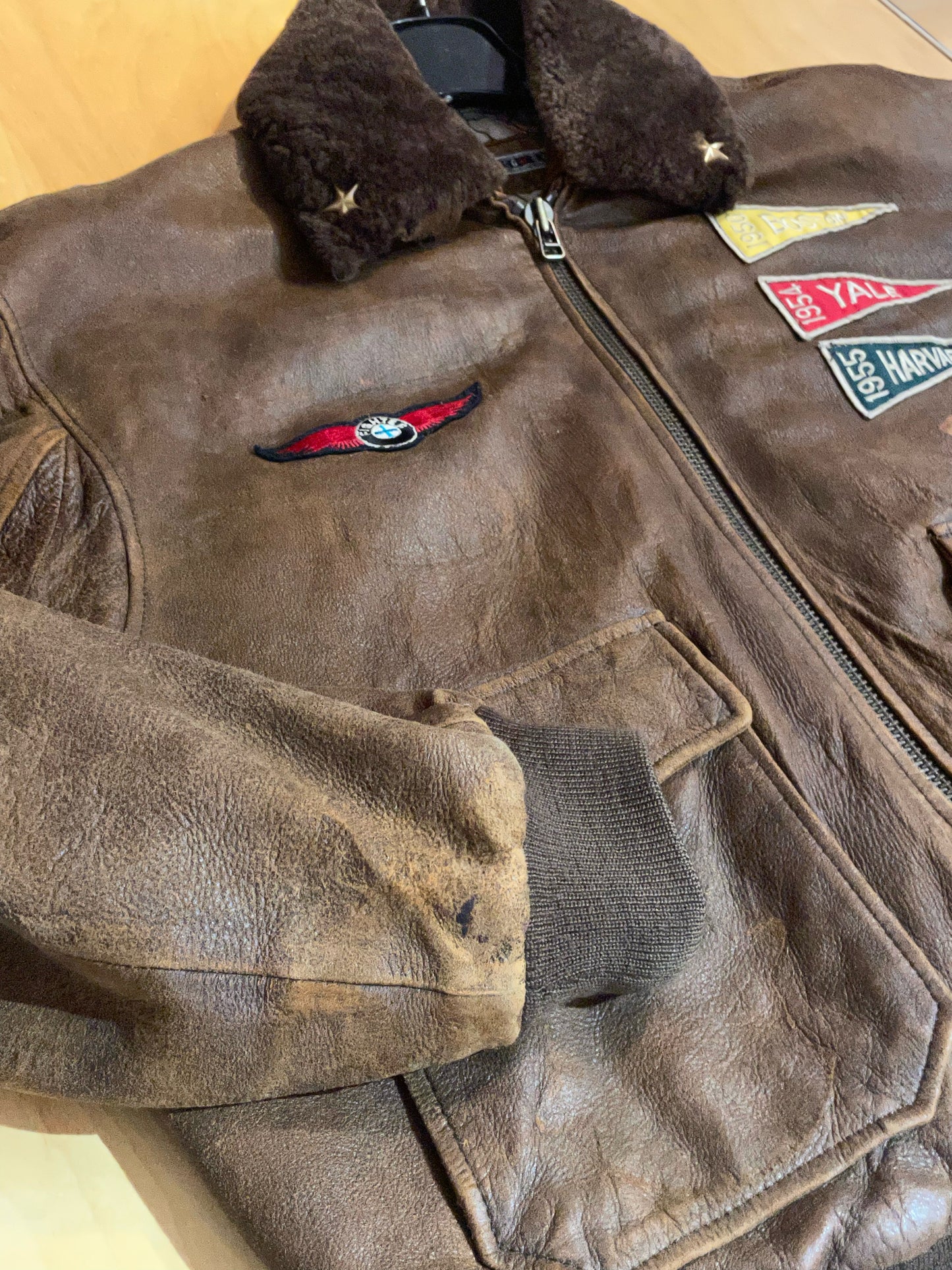 VINTAGE DETTO FATTO LEATHER FLIGHT JACKET SZ: XXL