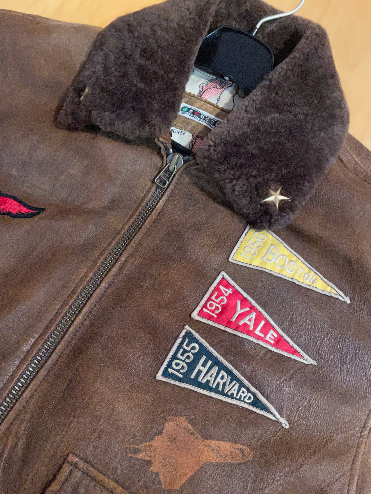 VINTAGE DETTO FATTO LEATHER FLIGHT JACKET SZ: XXL