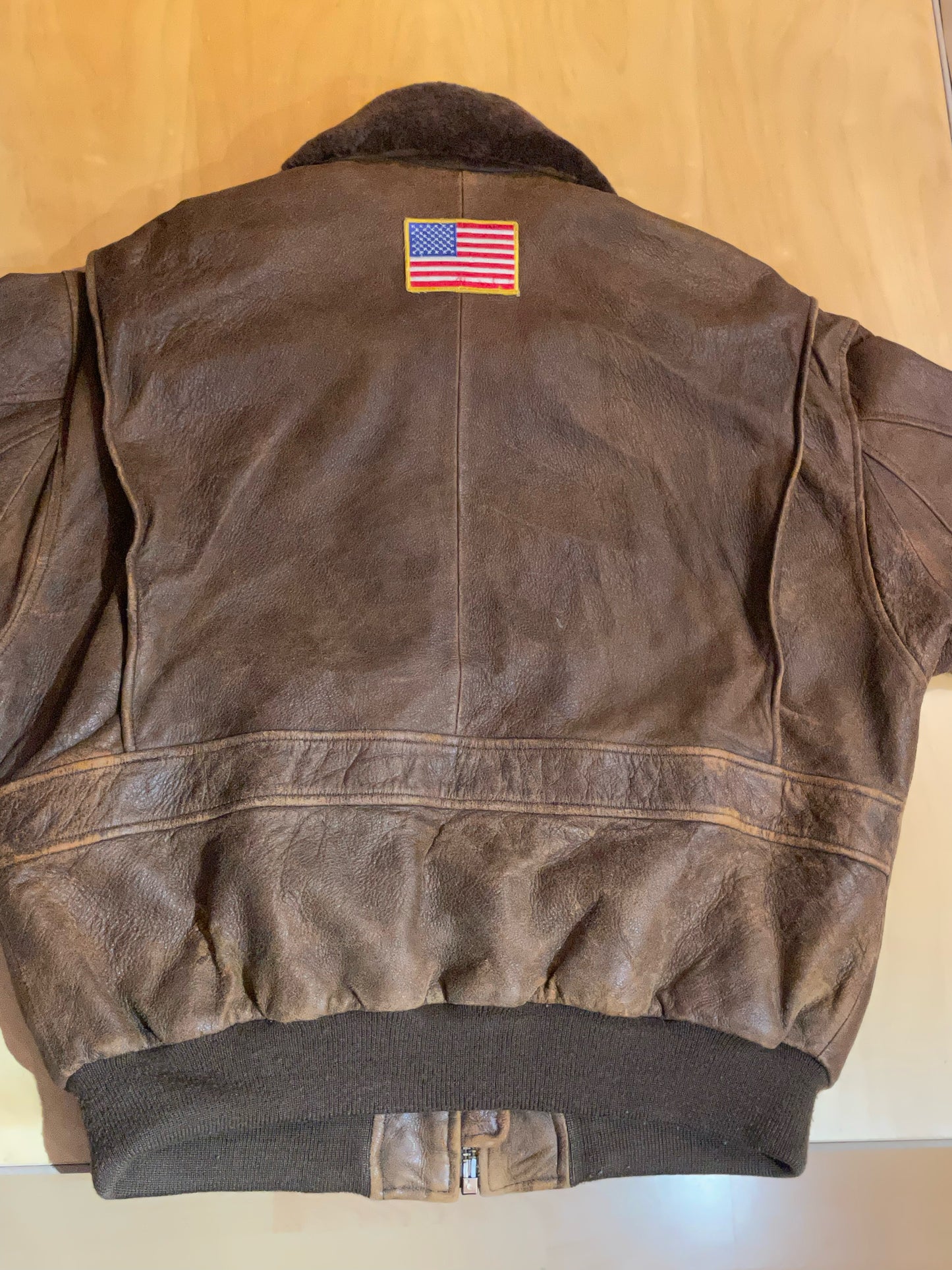 VINTAGE DETTO FATTO LEATHER FLIGHT JACKET SZ: XXL