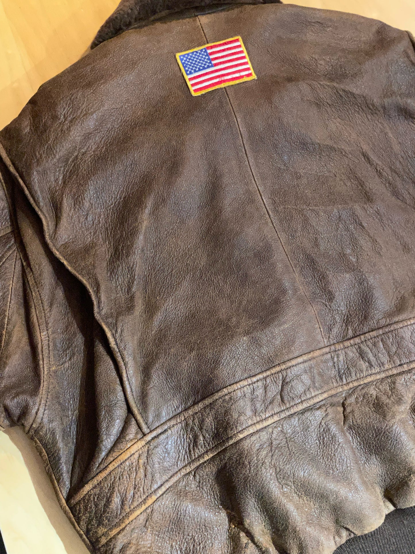 VINTAGE DETTO FATTO LEATHER FLIGHT JACKET SZ: XXL