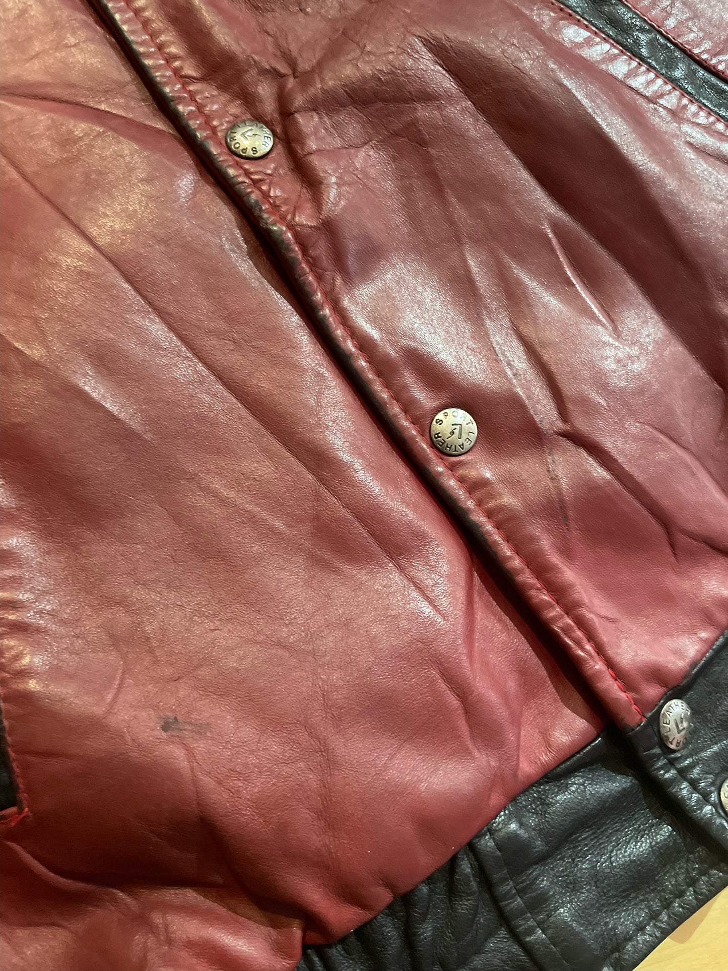 VINTAGE LEATHER SPORT CHICAGO BLACKHAWKS NHL LEATHER JACKET SZ: XS