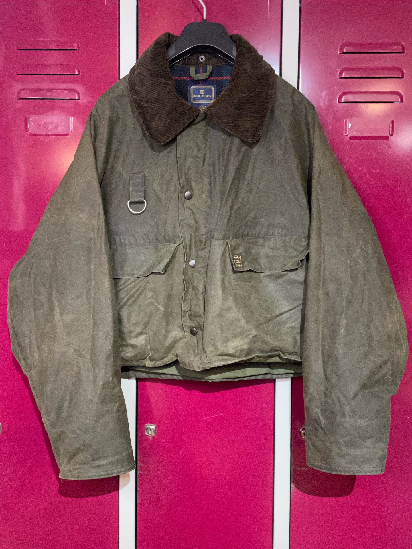 VINTAGE 80s HOUSE OF HARDY HARDY'S FLY-FISHING WAXED JACKET SZ: L