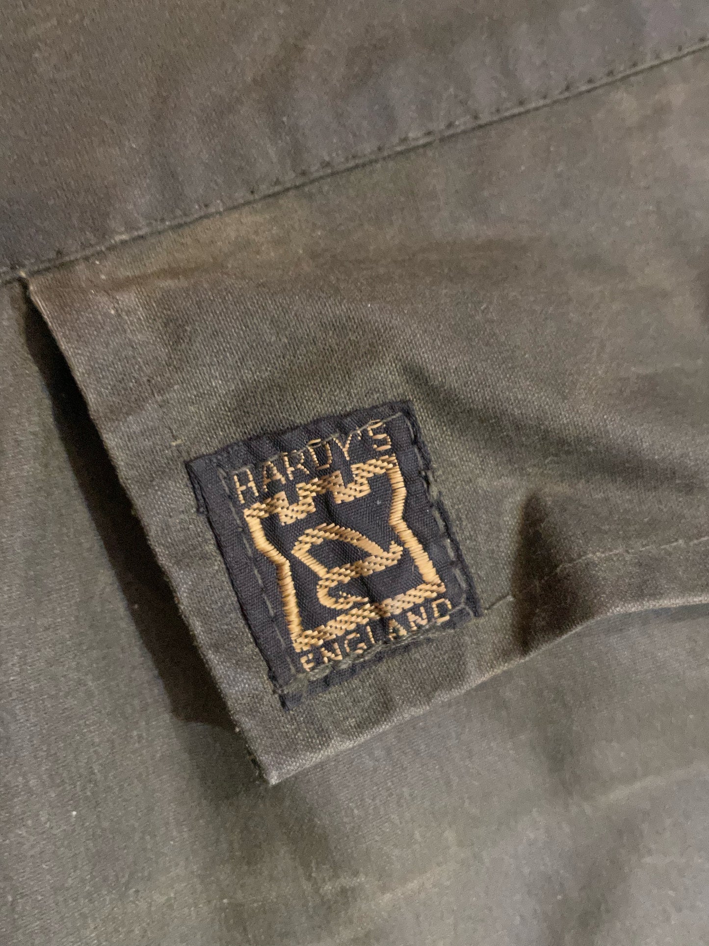 VINTAGE 80s HOUSE OF HARDY HARDY'S FLY-FISHING WAXED JACKET SZ: L