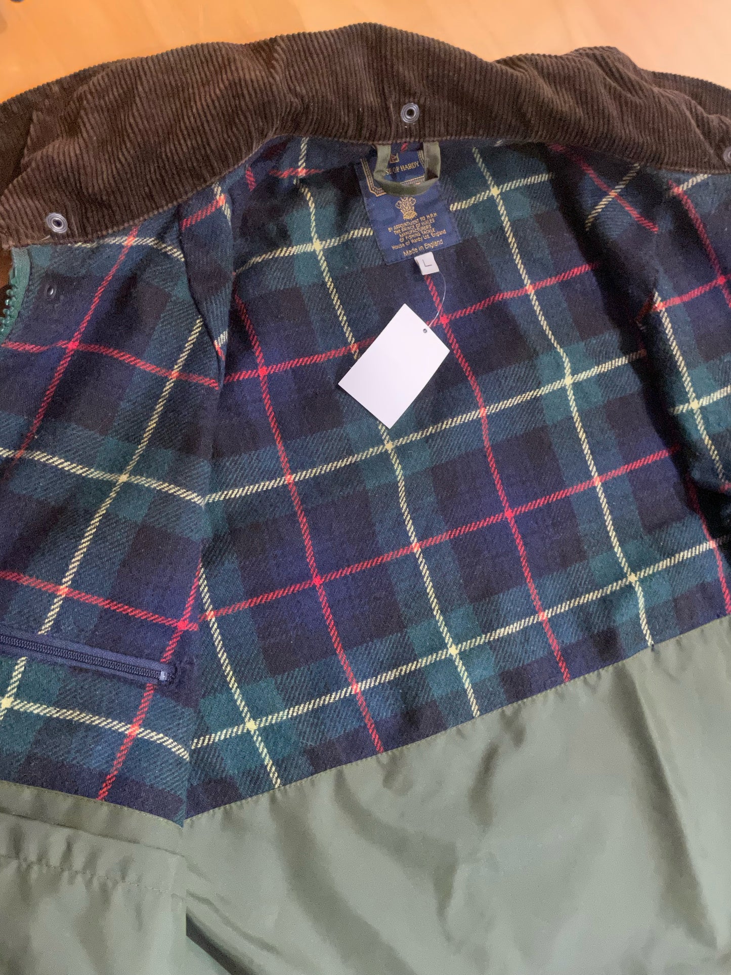 VINTAGE 80s HOUSE OF HARDY HARDY'S FLY-FISHING WAXED JACKET SZ: L