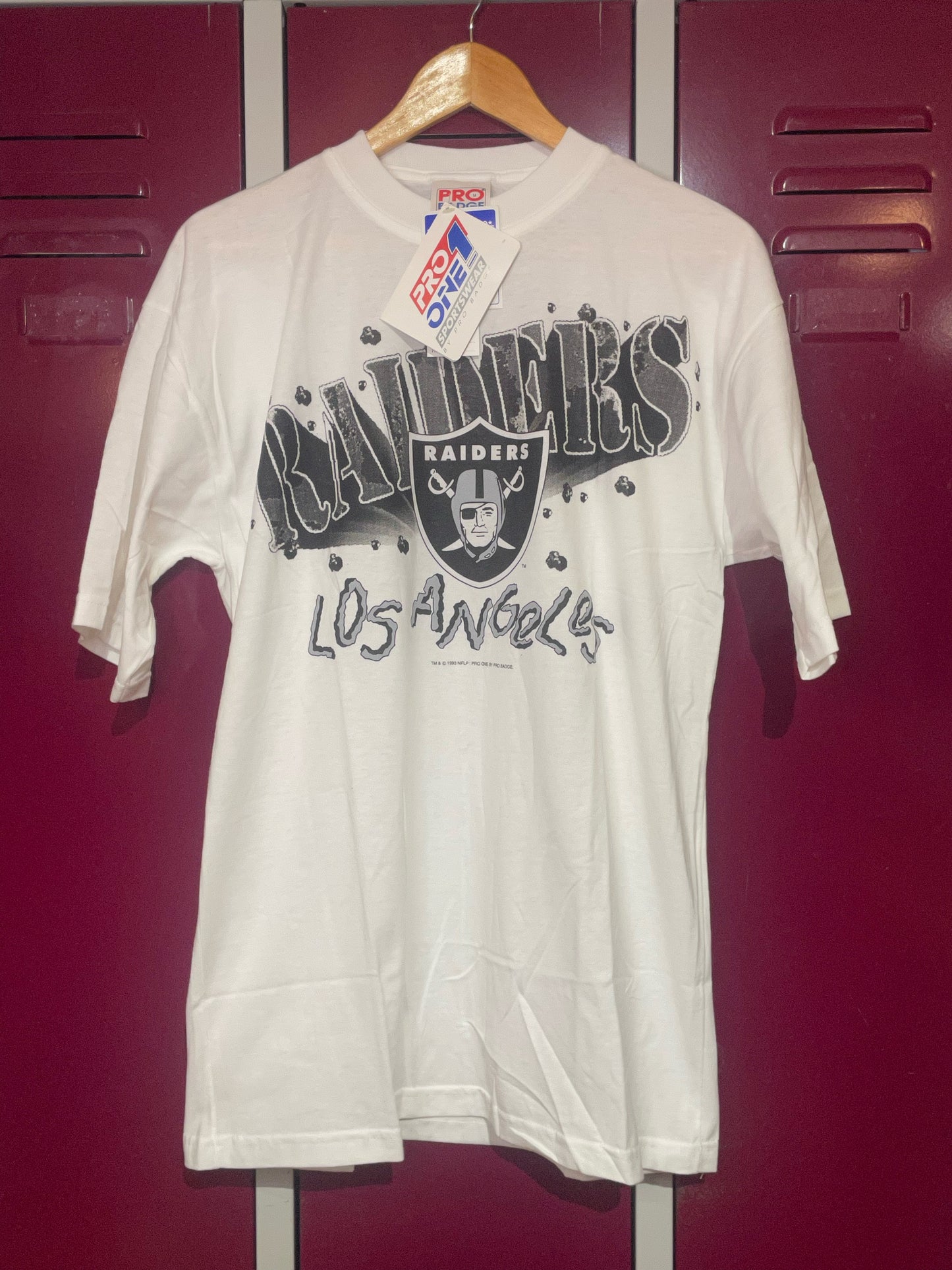 "DS" VINTAGE 1993 LOS ANGELES RAIDERS NFL T-SHIRT SZ: M