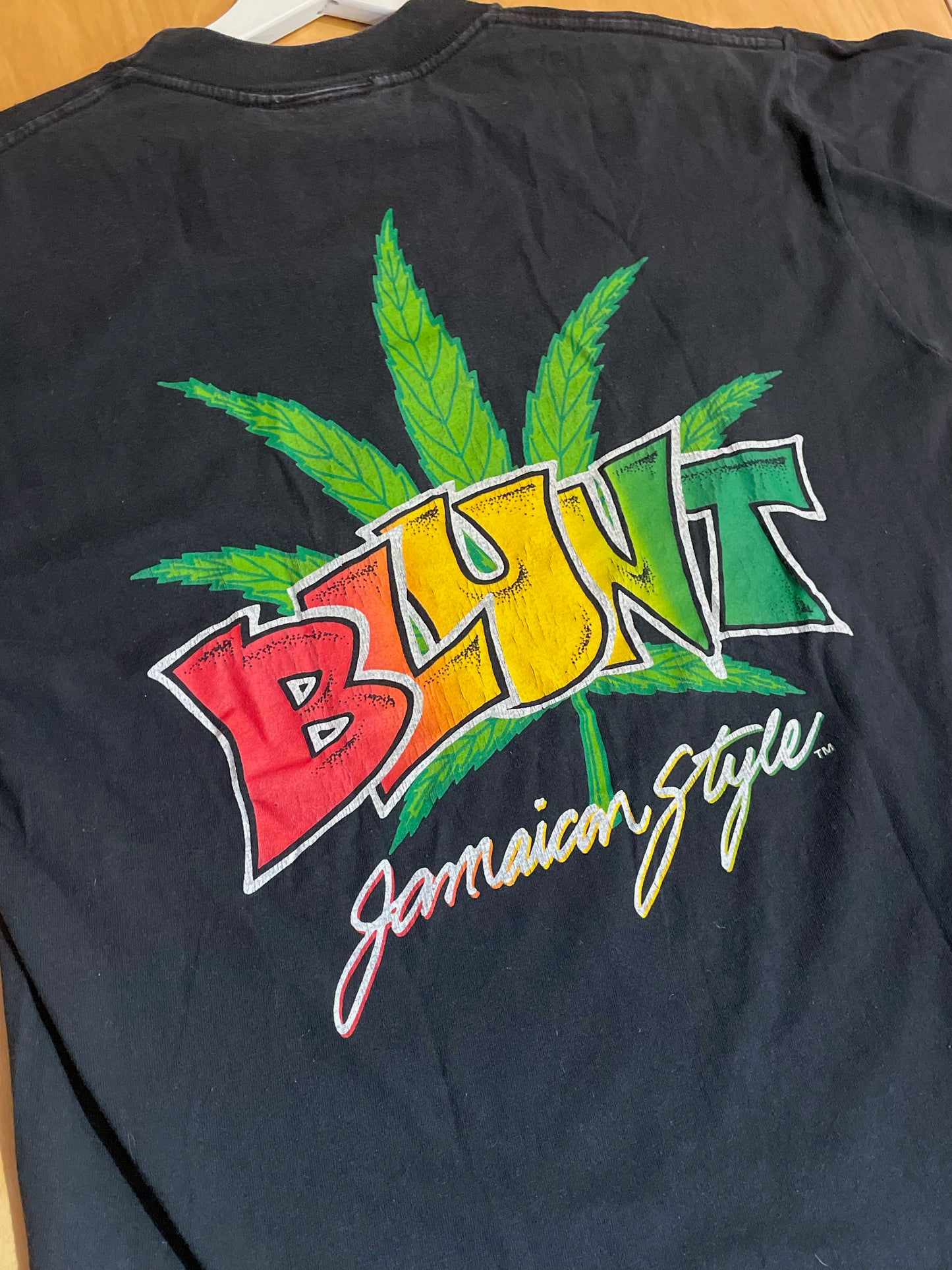 VINTAGE 90s BLUNT JAMAICAN STYLE MADE USA T-SHIRT SZ: L