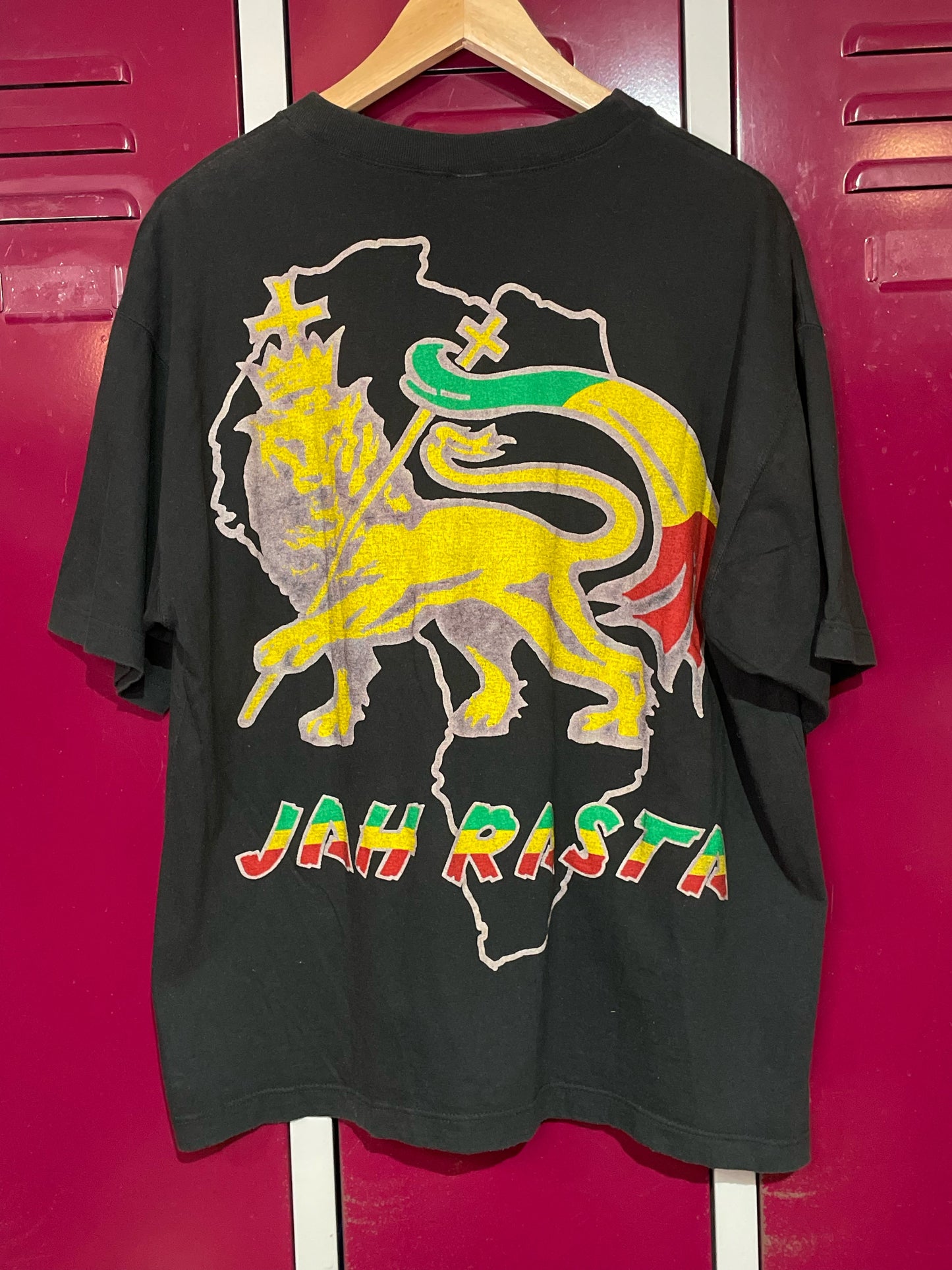 VINTAGE 90s BOB MARLEY JAH LIVE! "JAH RASTA MUSIC T-SHIRT SZ: M