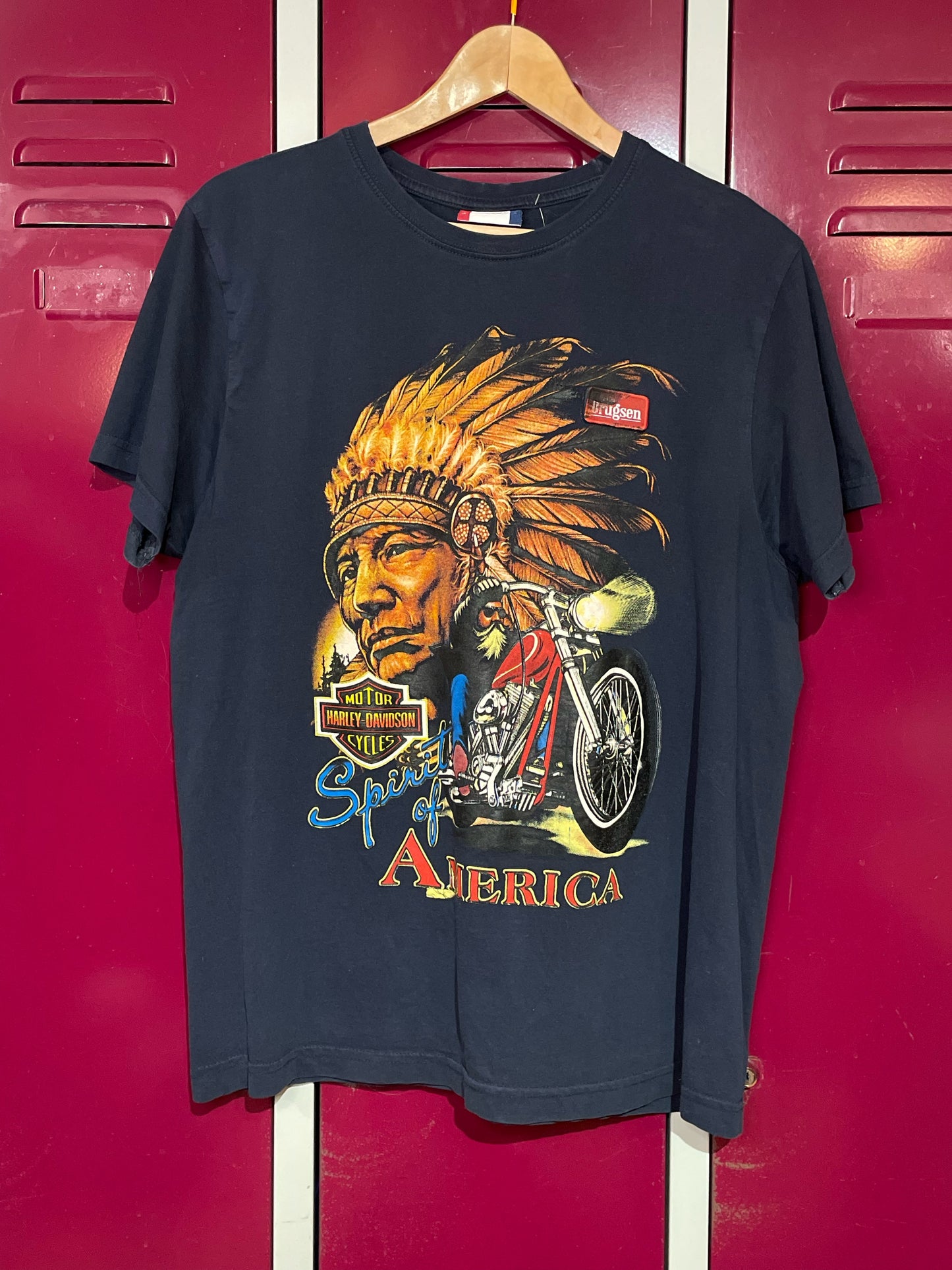 HARLEY DAVIDSON BY BRUGSEN 00s "SPIRIT OF AMERICA" T-SHIRT  SZ: L