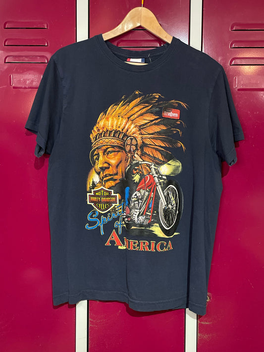 HARLEY DAVIDSON BY BRUGSEN 00s "SPIRIT OF AMERICA" T-SHIRT  SZ: L