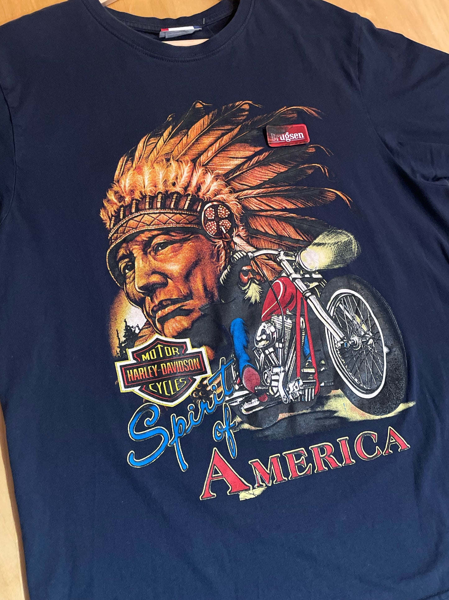 HARLEY DAVIDSON BY BRUGSEN 00s "SPIRIT OF AMERICA" T-SHIRT  SZ: L