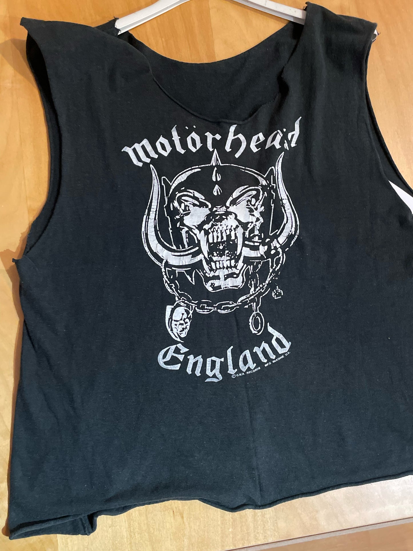 VINTAGE 90S MOTORHEAD ENGLAND CUT-OFF MUSICBAND T-SHIRT SZ: M