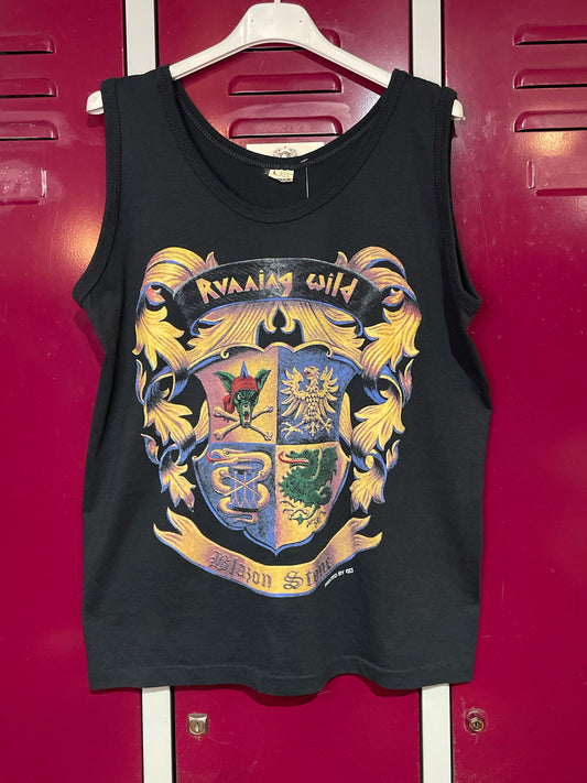 VINTAGE 1991 RUNNING WILD "BLASON STONE TOUR" MUSIC TANK TOP  SZ: L