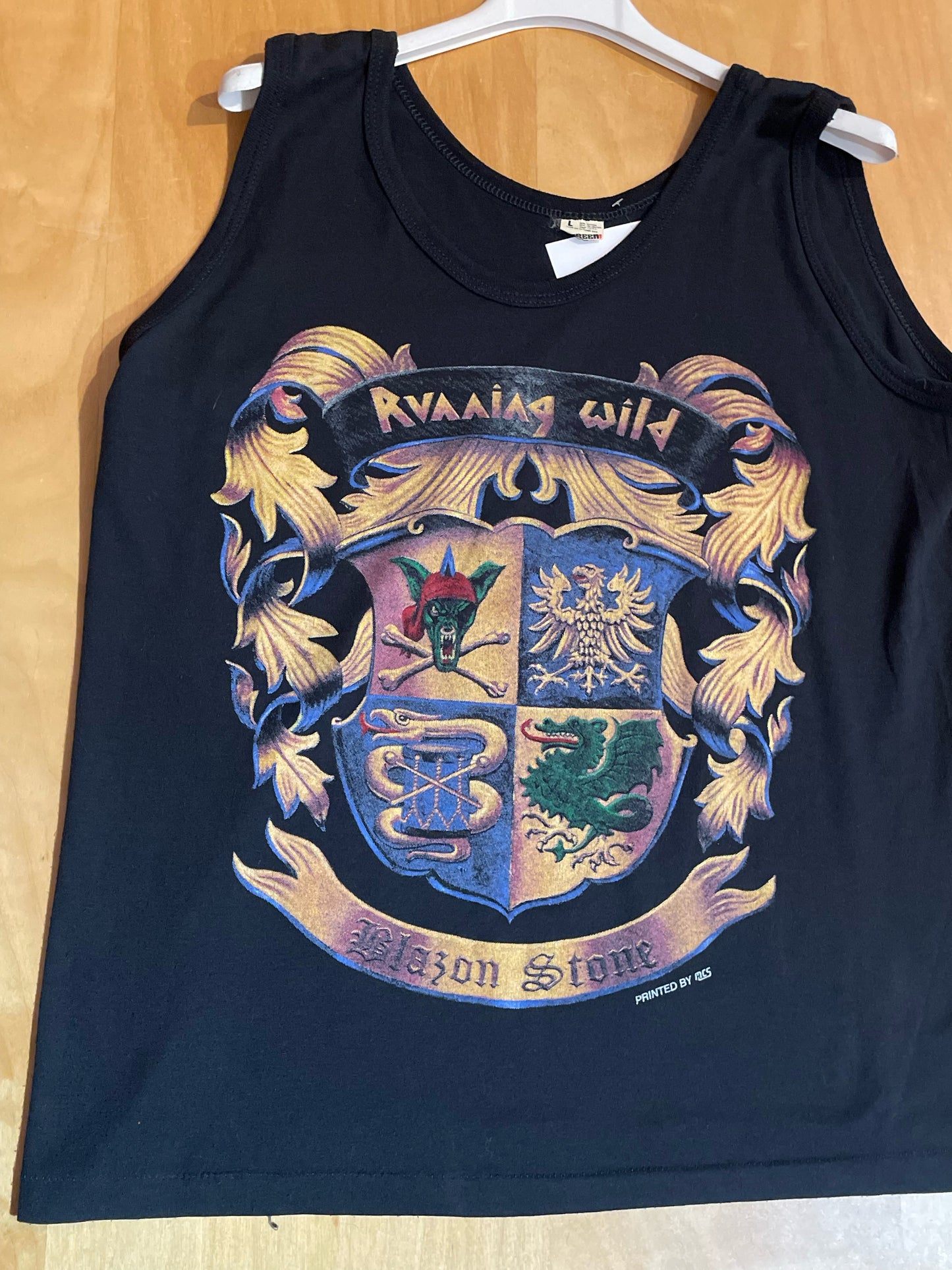 VINTAGE 1991 RUNNING WILD "BLASON STONE TOUR" MUSIC TANK TOP  SZ: L