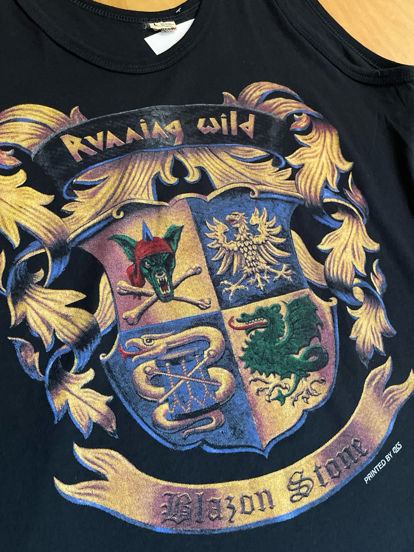 VINTAGE 1991 RUNNING WILD "BLASON STONE TOUR" MUSIC TANK TOP  SZ: L