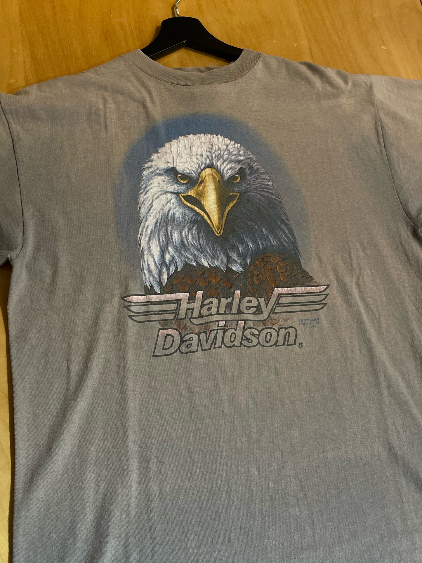 VINTAGE 1990 3D EMBLEM HARLEY DAVIDSON MOTORCYCLES T-SHIRT  SZ: XL
