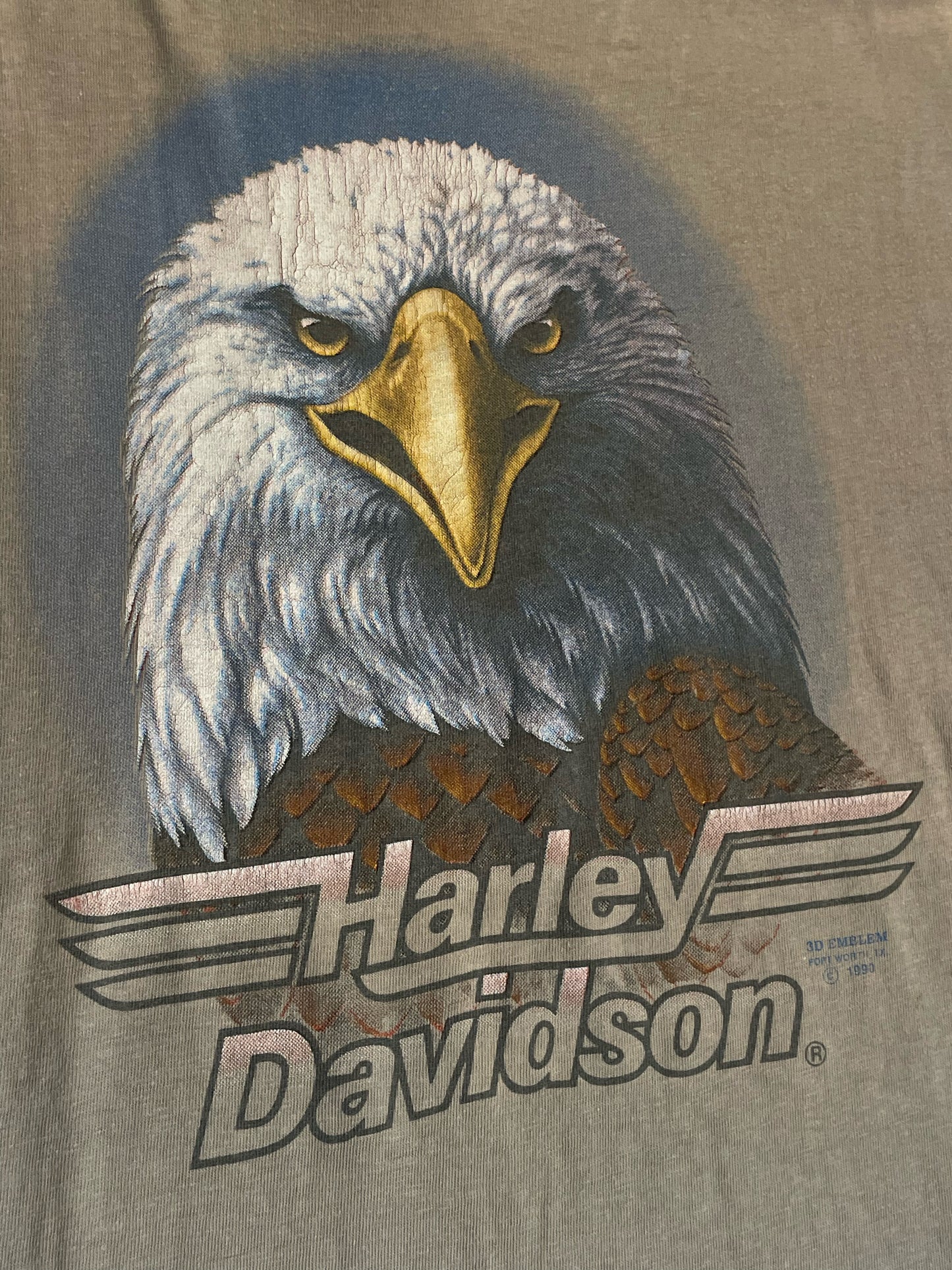 VINTAGE 1990 3D EMBLEM HARLEY DAVIDSON MOTORCYCLES T-SHIRT  SZ: XL