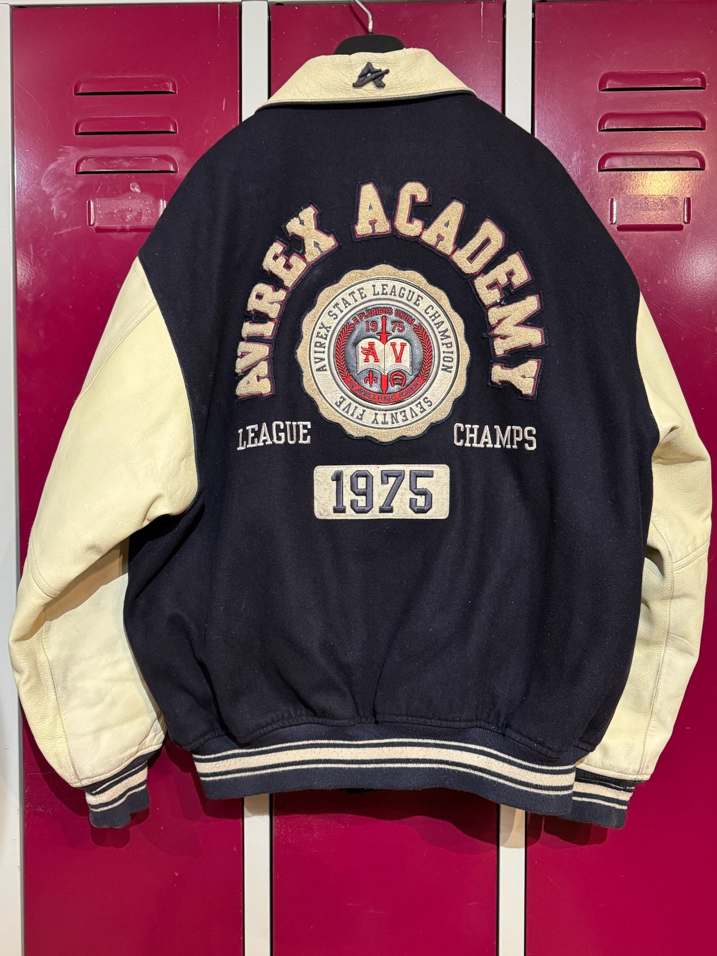 Y2K AVIREX "ACADEMY LEAGUE CHAMPS 1975" VARSITY JACKET SZ: XL