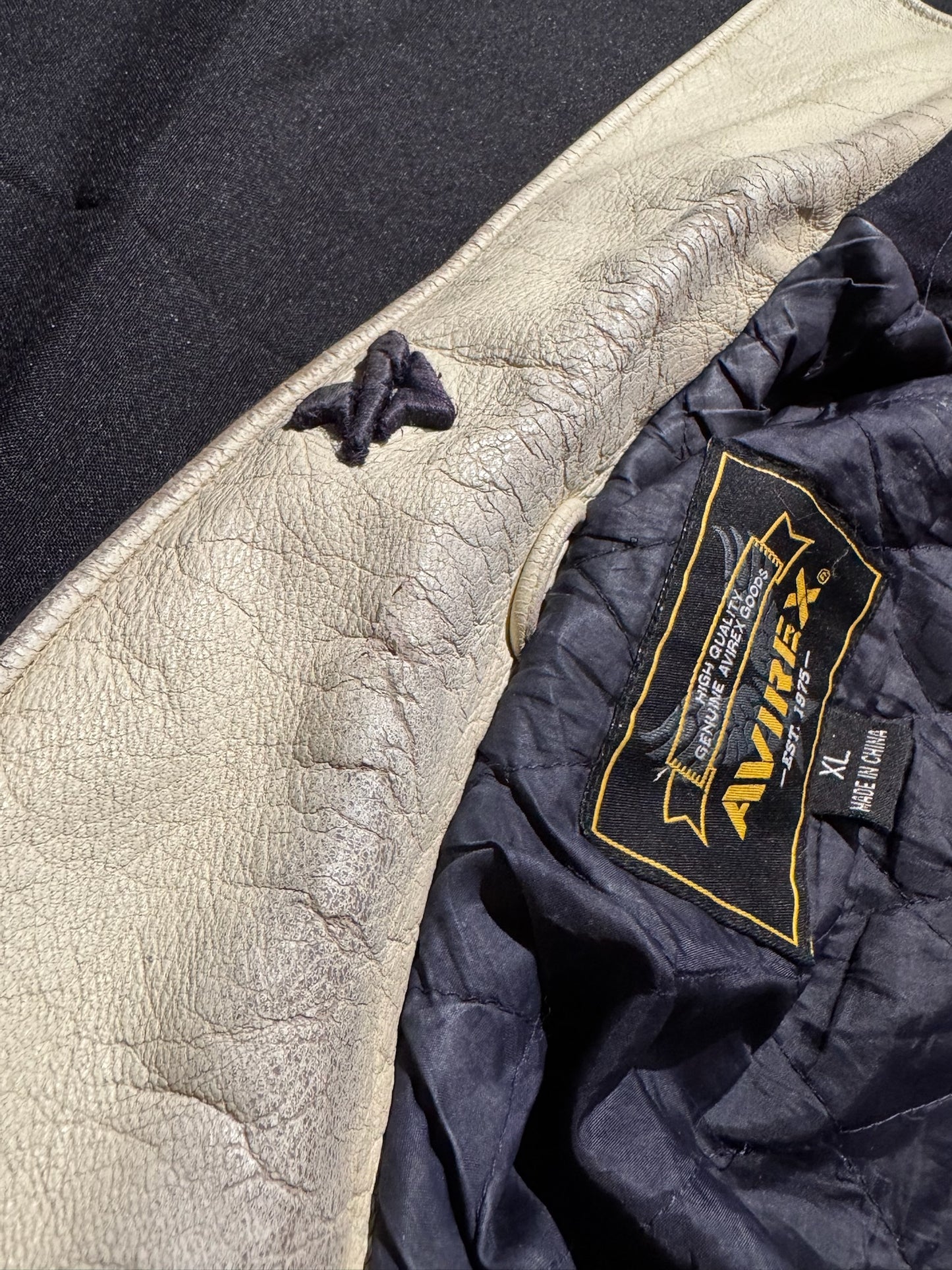 Y2K AVIREX "ACADEMY LEAGUE CHAMPS 1975" VARSITY JACKET SZ: XL