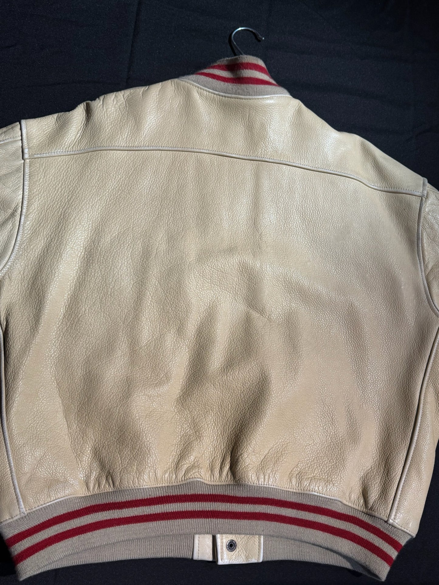 VINTAGE 90s KUDSAK VARSITY LEATHER JACKET SZ: L