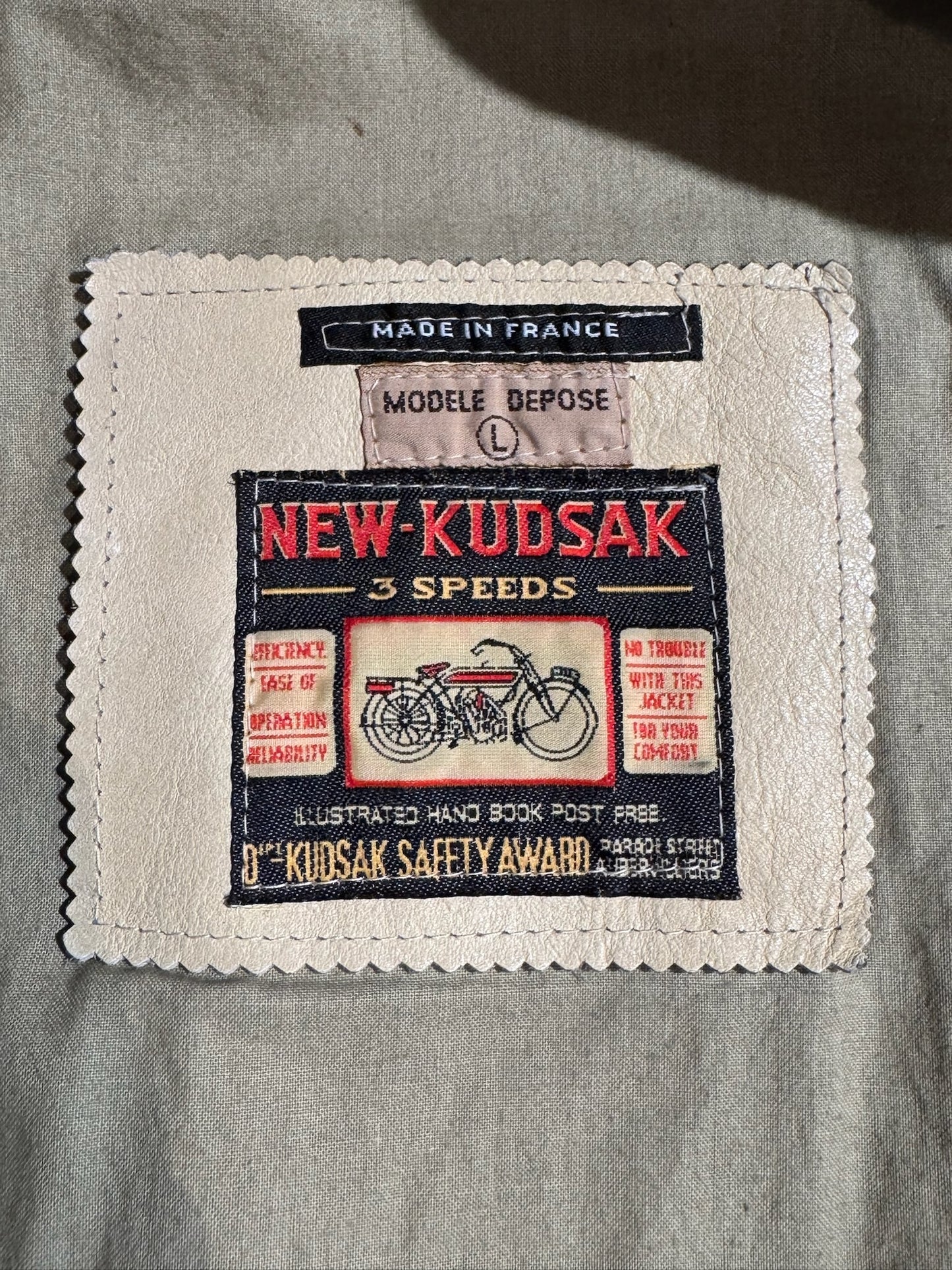 VINTAGE 90s KUDSAK VARSITY LEATHER JACKET SZ: L