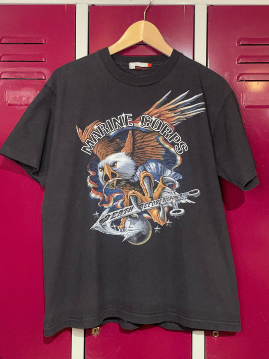 MARINE CORPS "DEATH BEFORE DISHONOR" T-SHIRT  SZ: L