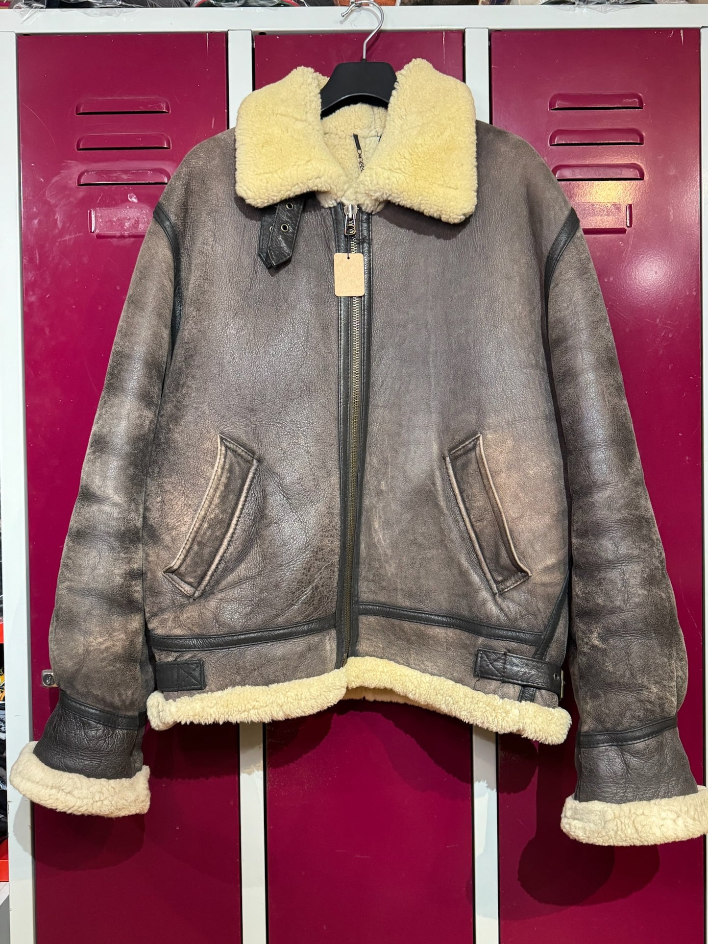 VINTAGE SHEARLING BOMBARDIER SHEEPSKIN JACKET SZ: S